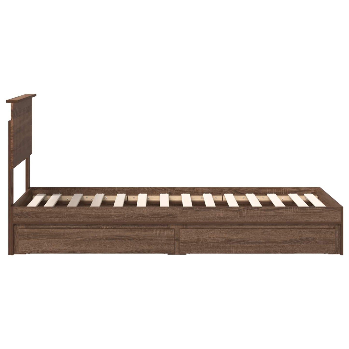 vidaXL Κρεβάτι Αποθήκης Καφέ δρυς 75 x 190 cm Επεξεργασμένο ξύλο