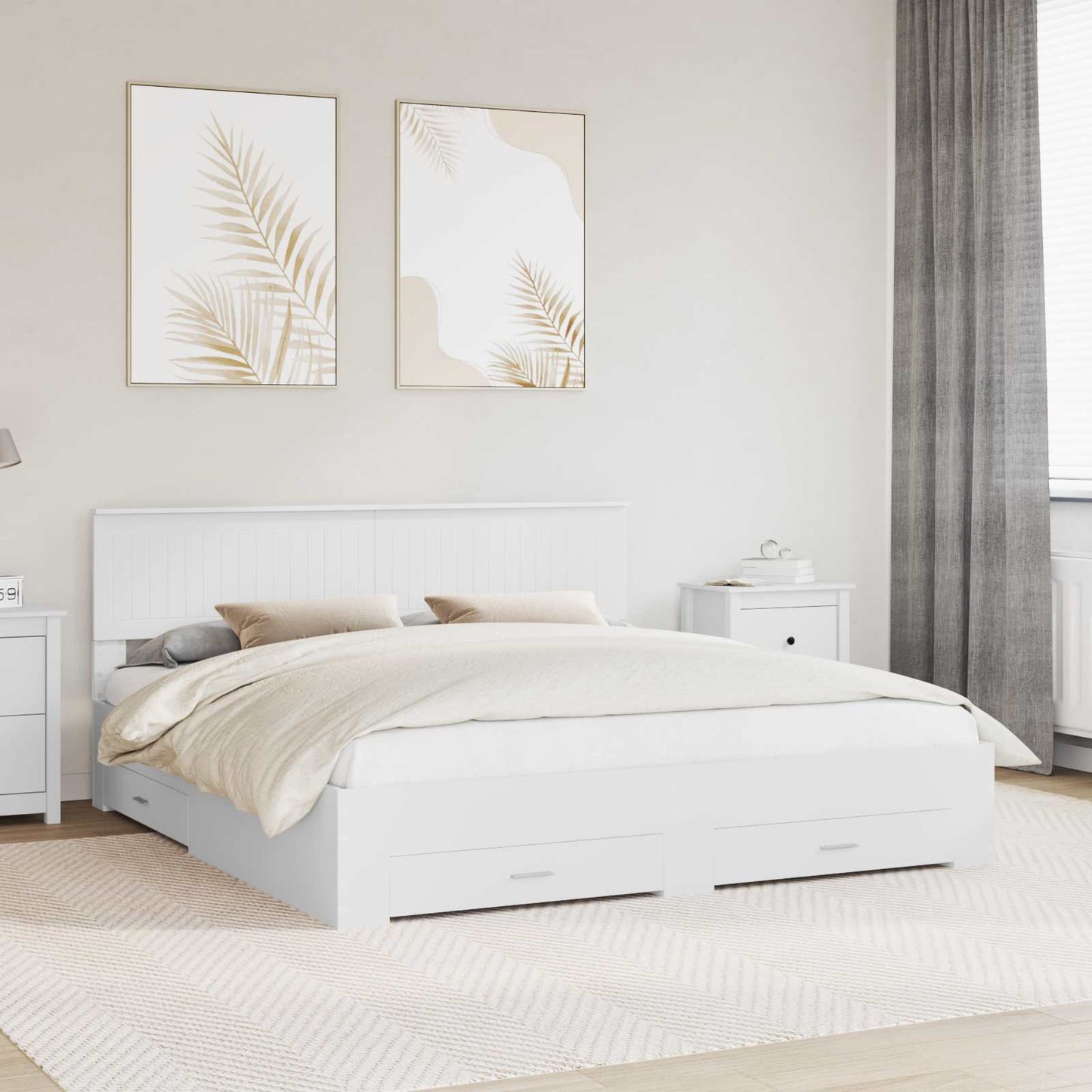vidaXL Σκελετός Κρεβατιού Λευκό 180 x 200 cm Επεξεργασμένο ξύλο
