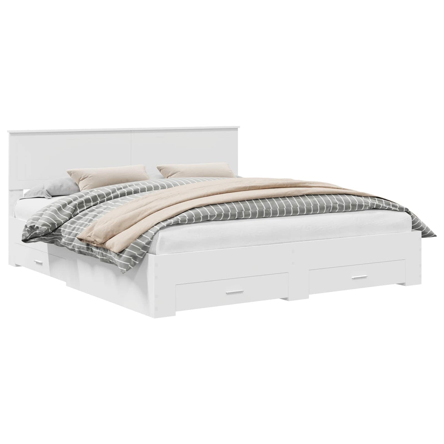 vidaXL Σκελετός Κρεβατιού Λευκό 180 x 200 cm Επεξεργασμένο ξύλο