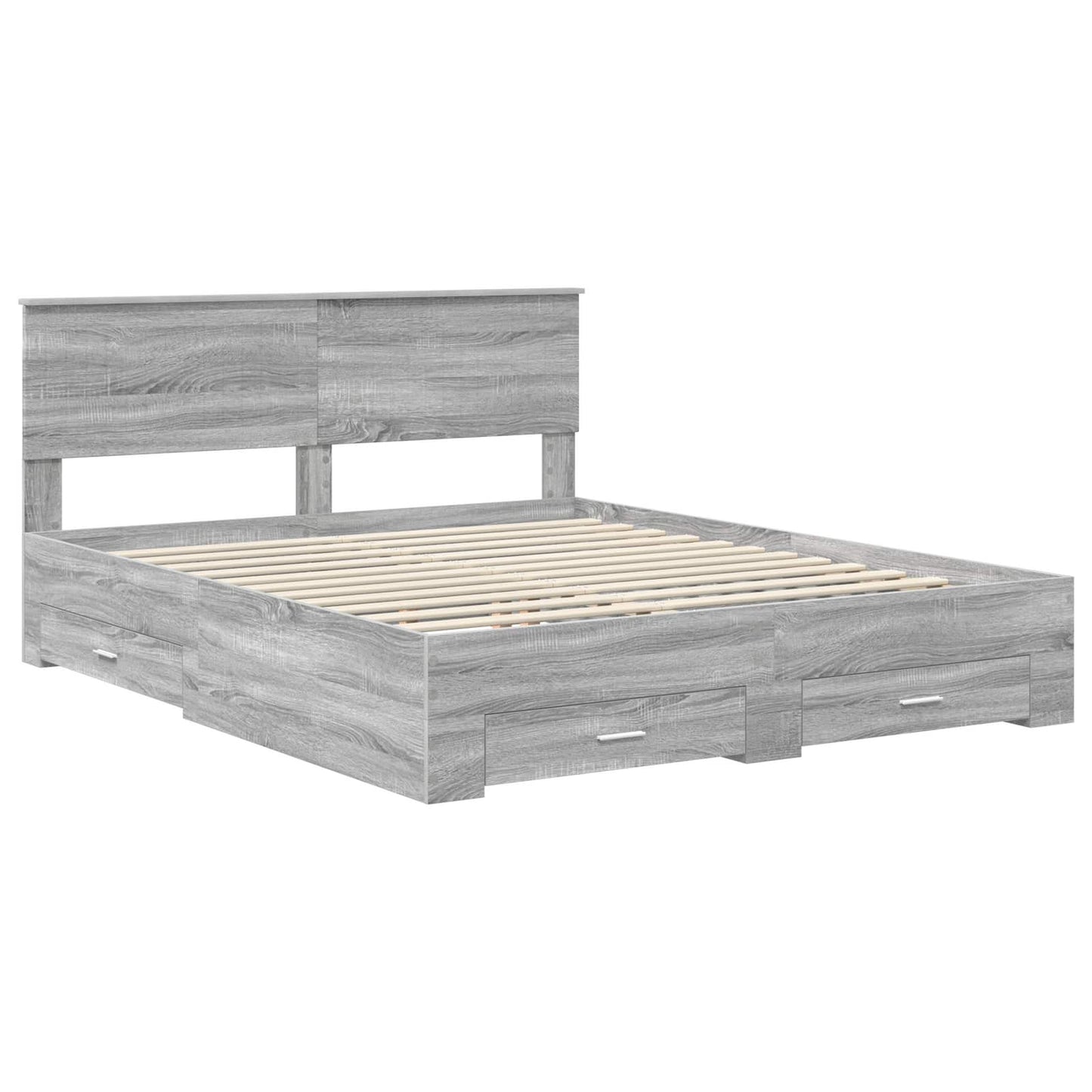 vidaXL Σκελετός Κρεβατιού Γκρι Sonoma 160 x 200 cm Επεξεργασμένο Ξύλο