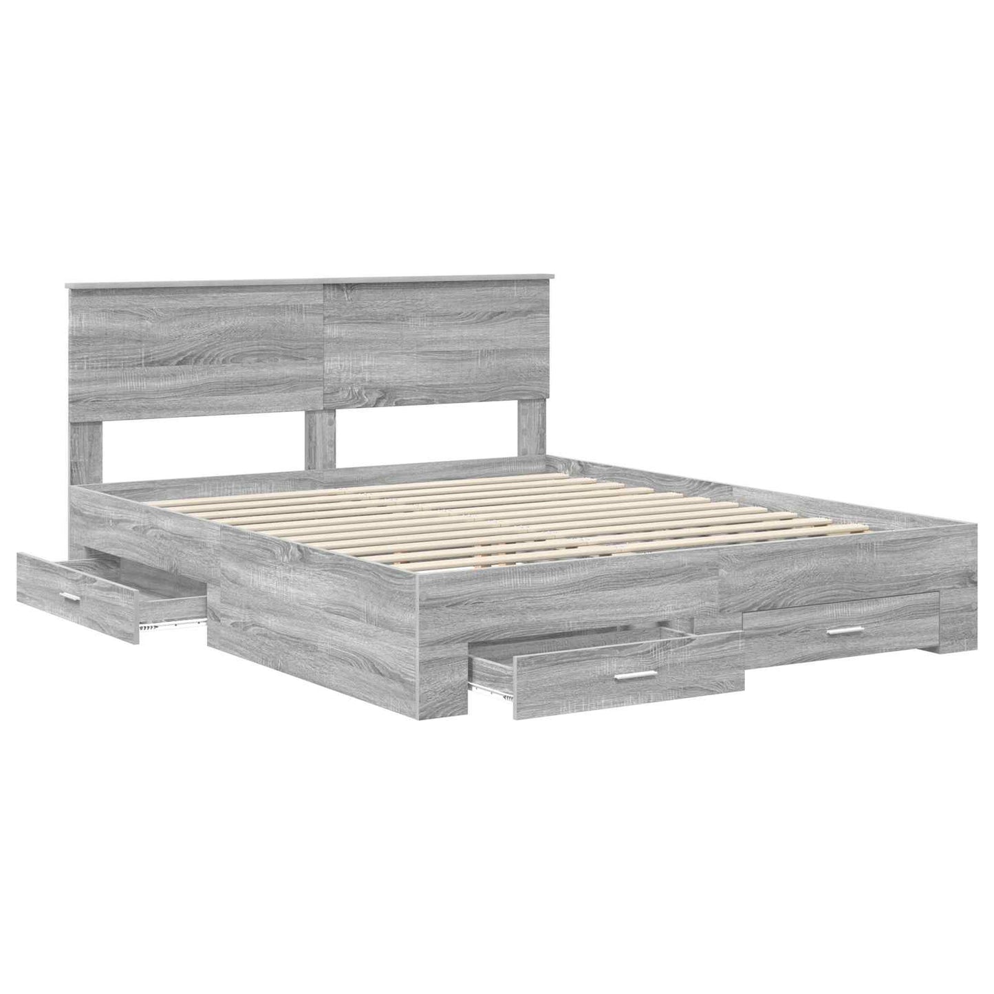 vidaXL Σκελετός Κρεβατιού Γκρι Sonoma 160 x 200 cm Επεξεργασμένο Ξύλο