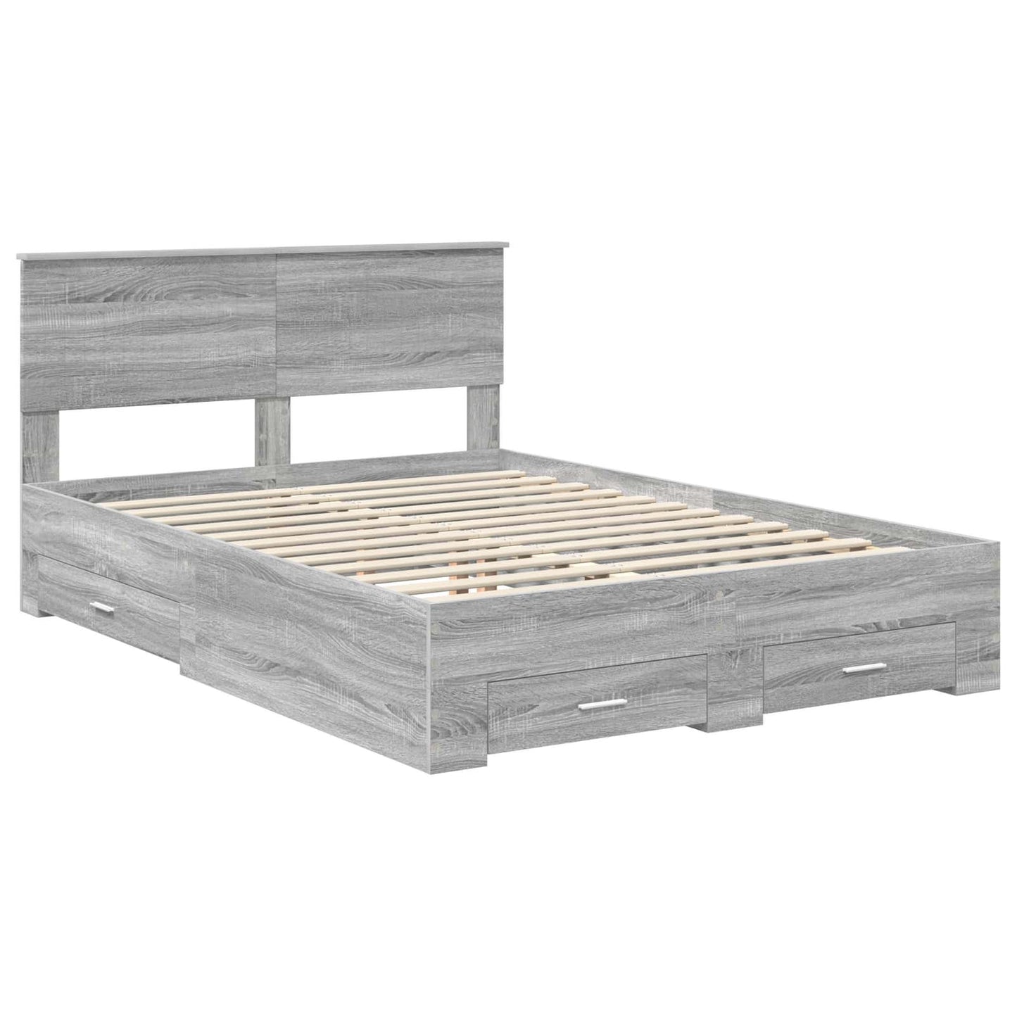 vidaXL Σκελετός Κρεβατιού Γκρι Sonoma 140 x 200 cm Επεξεργασμένο Ξύλο