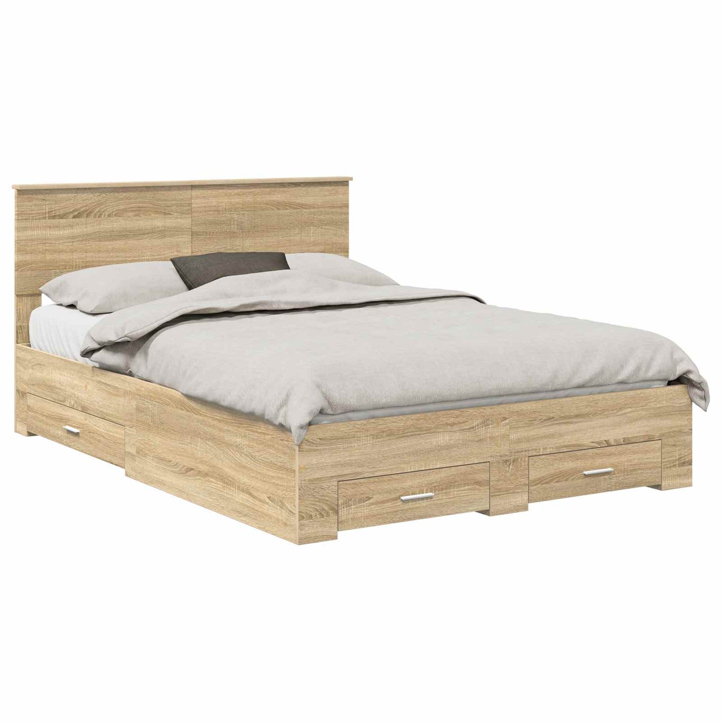 vidaXL Σκελετός Κρεβατιού Sonoma Δρυς 140 x 190 cm Επεξεργασμένο Ξύλο