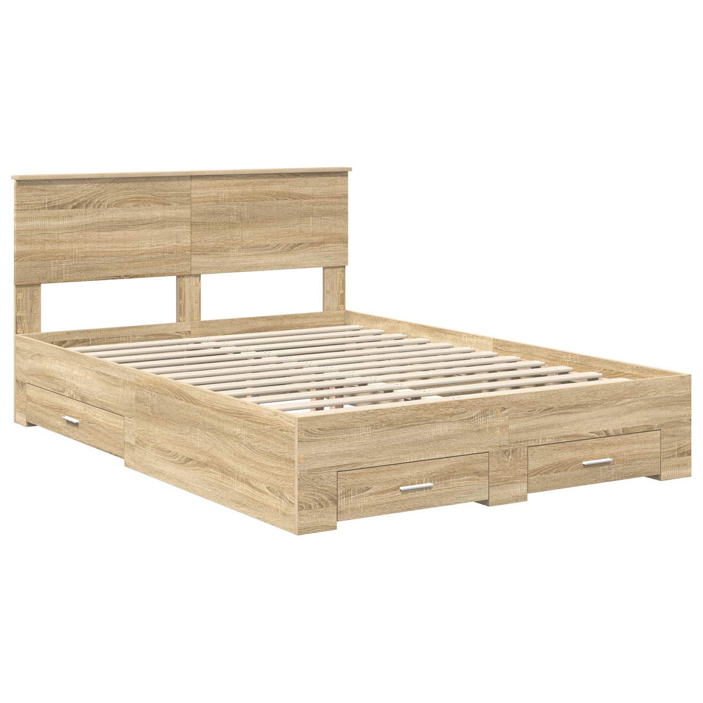 vidaXL Σκελετός Κρεβατιού Sonoma Δρυς 140 x 190 cm Επεξεργασμένο Ξύλο