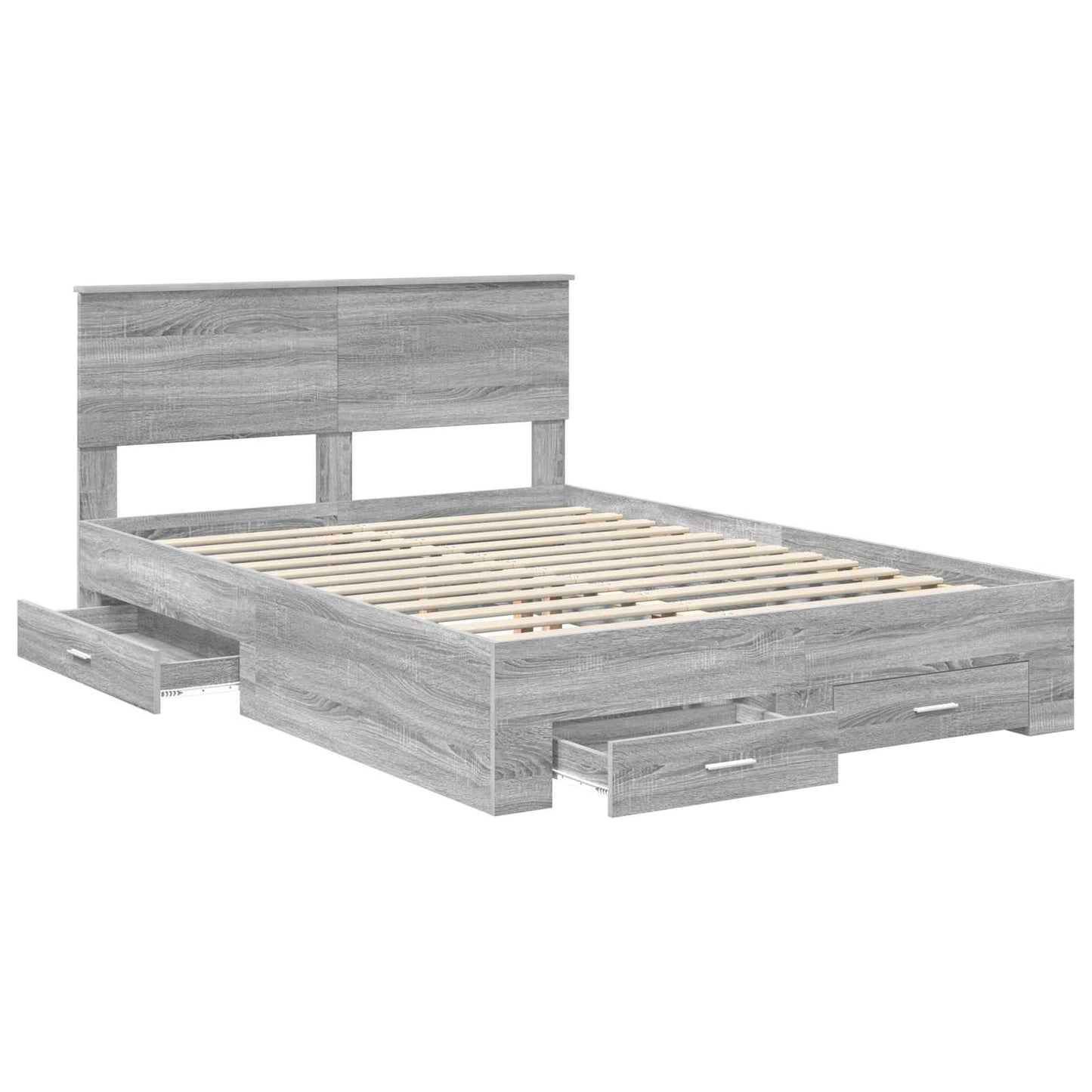 vidaXL Σκελετός Κρεβατιού Γκρι Sonoma 140 x 190 cm Επεξεργασμένο Ξύλο