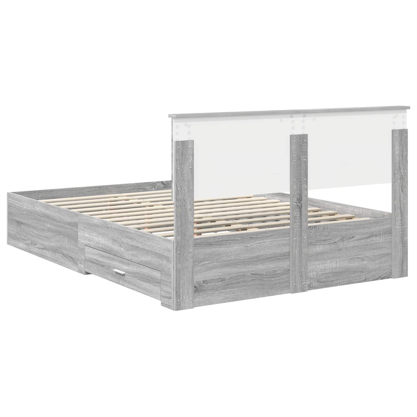 vidaXL Σκελετός Κρεβατιού Γκρι Sonoma 140 x 190 cm Επεξεργασμένο Ξύλο