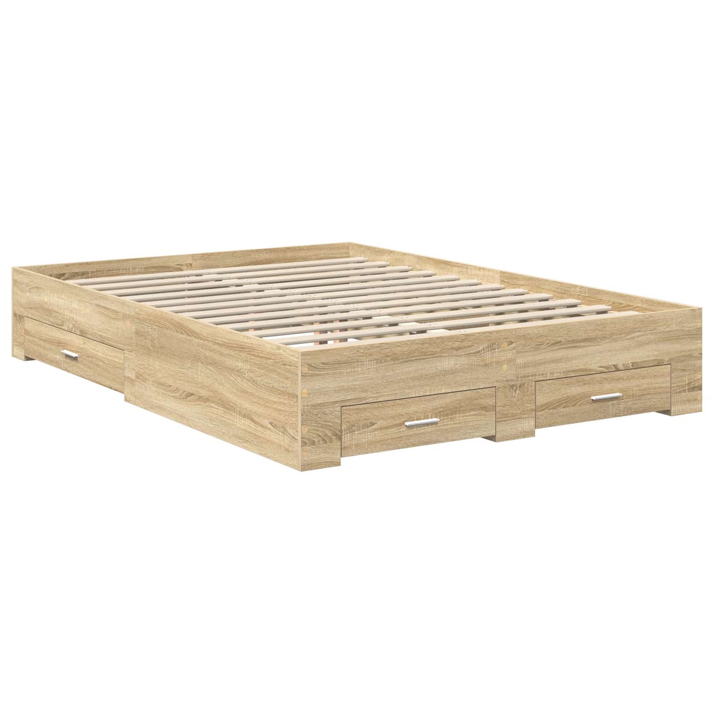 vidaXL Σκελετός Κρεβατιού Δρύς Sonoma 135 x 190 cm Επεξεργασμένο ξύλο