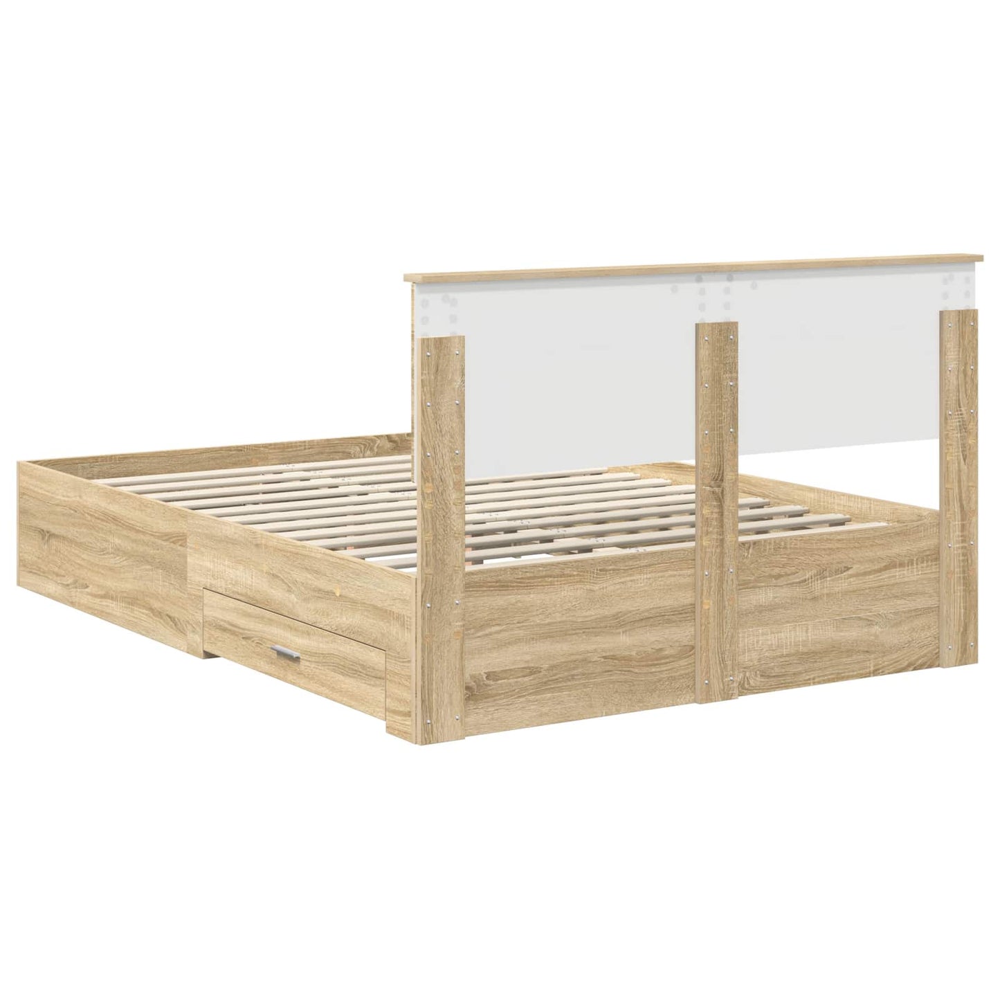 vidaXL Σκελετός Κρεβατιού Δρύς Sonoma 135 x 190 cm Επεξεργασμένο ξύλο