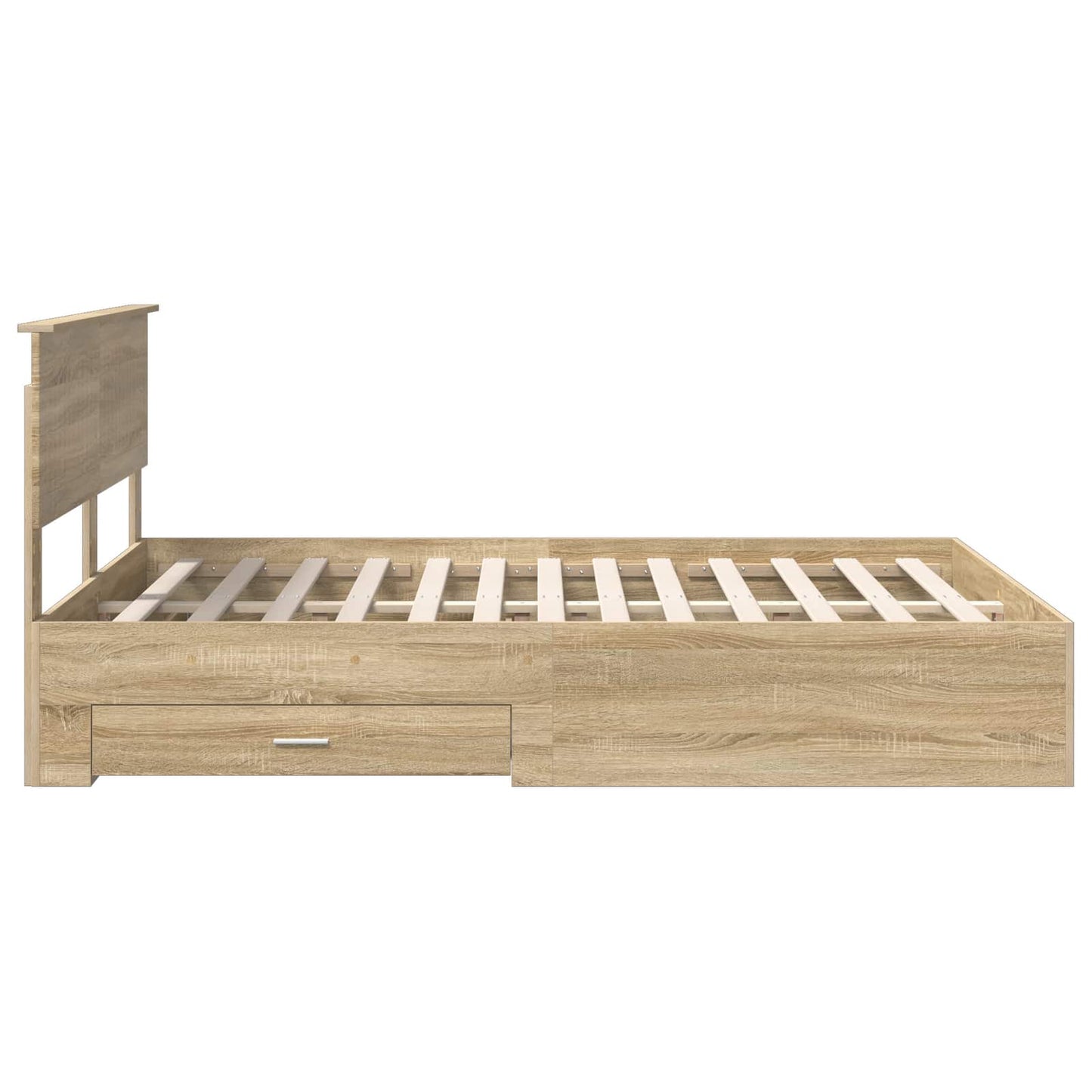 vidaXL Σκελετός Κρεβατιού Δρύς Sonoma 135 x 190 cm Επεξεργασμένο ξύλο