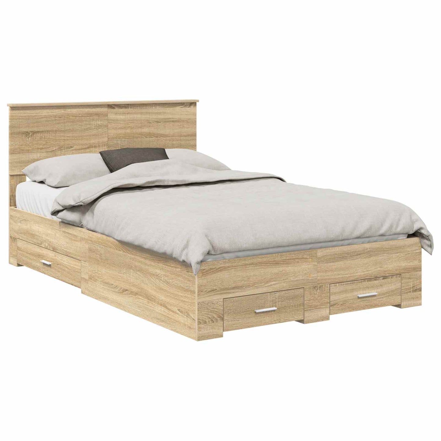 vidaXL Σκελετός Κρεβατιού Sonoma Δρυς 120 x 200 cm Επεξεργασμένο Ξύλο