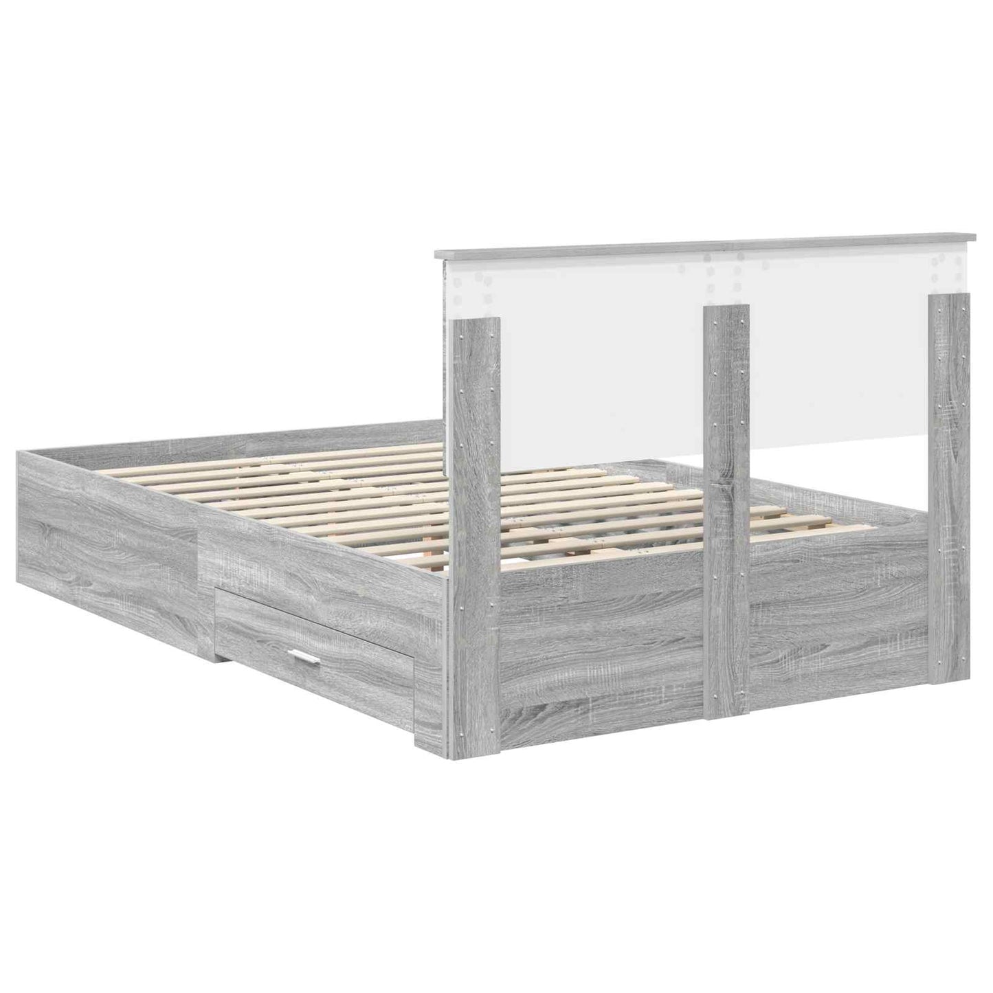 vidaXL Σκελετός Κρεβατιού Γκρι Sonoma 120 x 200 cm Επεξεργασμένο Ξύλο