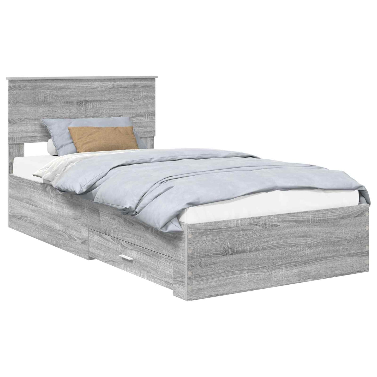 vidaXL Σκελετός Κρεβατιού Γκρι Sonoma 100 x 200 cm Επεξεργασμένο Ξύλο