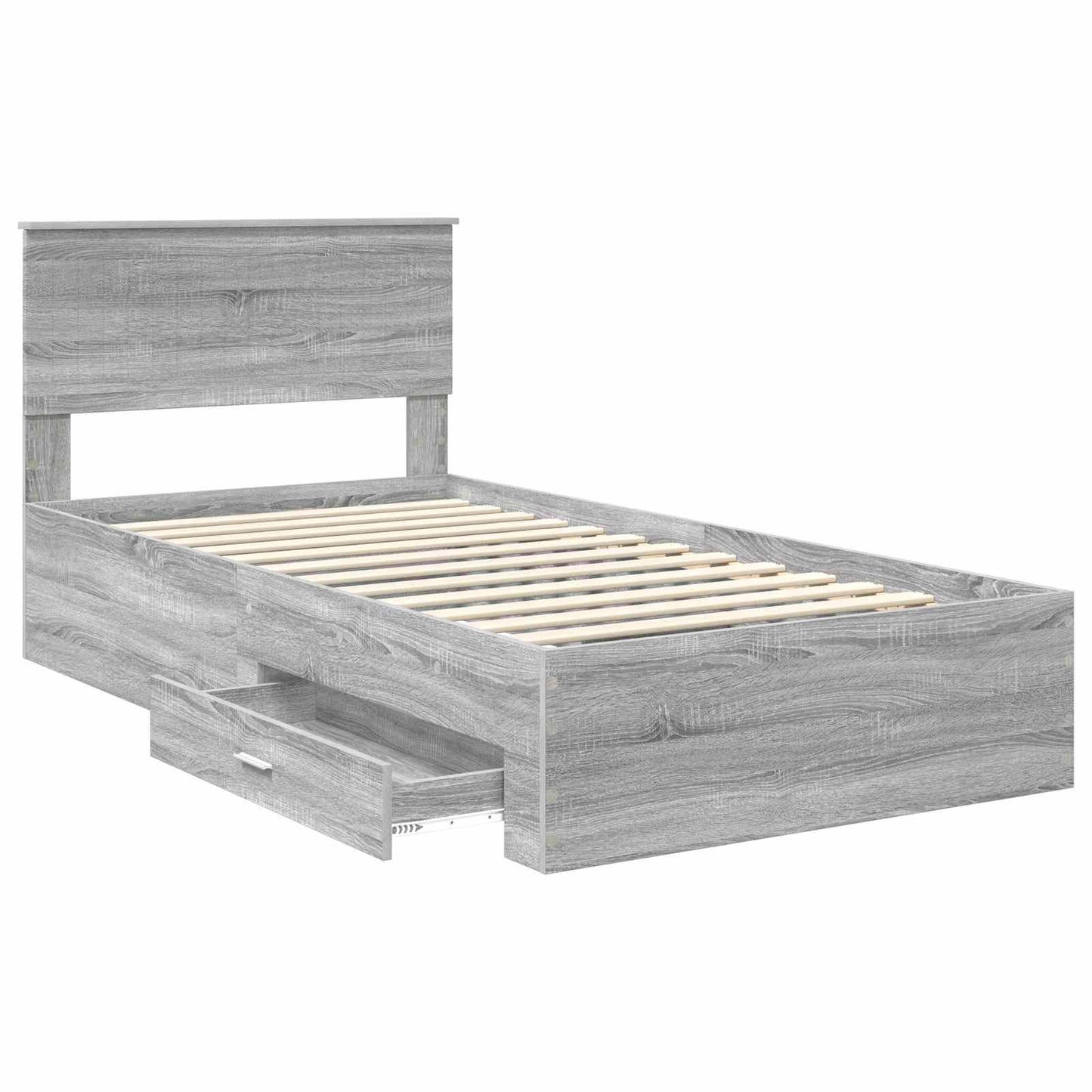 vidaXL Σκελετός Κρεβατιού Γκρι Sonoma 100 x 200 cm Επεξεργασμένο Ξύλο