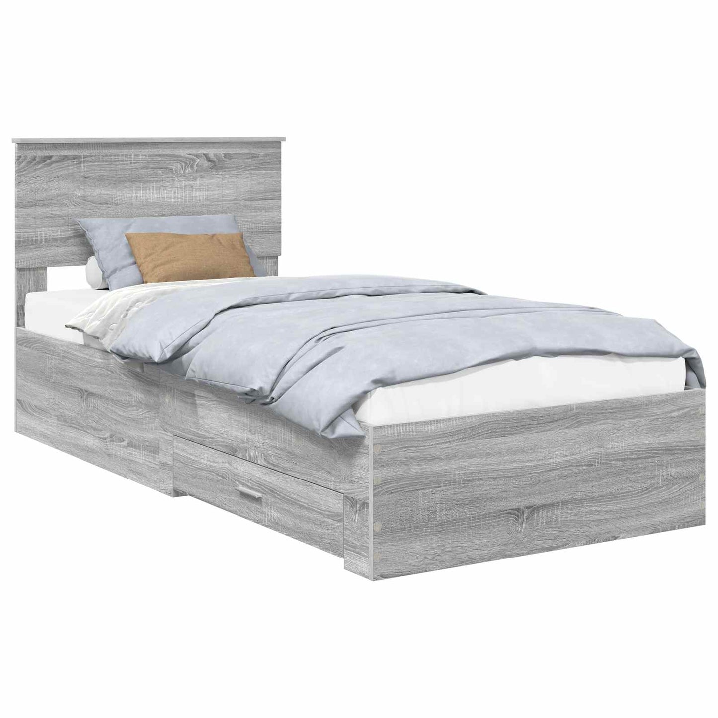 vidaXL Σκελετός Κρεβατιού Γκρι Sonoma 90 x 200 cm Επεξεργασμένο Ξύλο