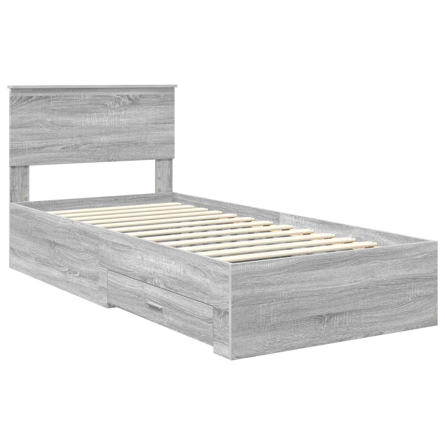 vidaXL Σκελετός Κρεβατιού Γκρι Sonoma 90 x 200 cm Επεξεργασμένο Ξύλο
