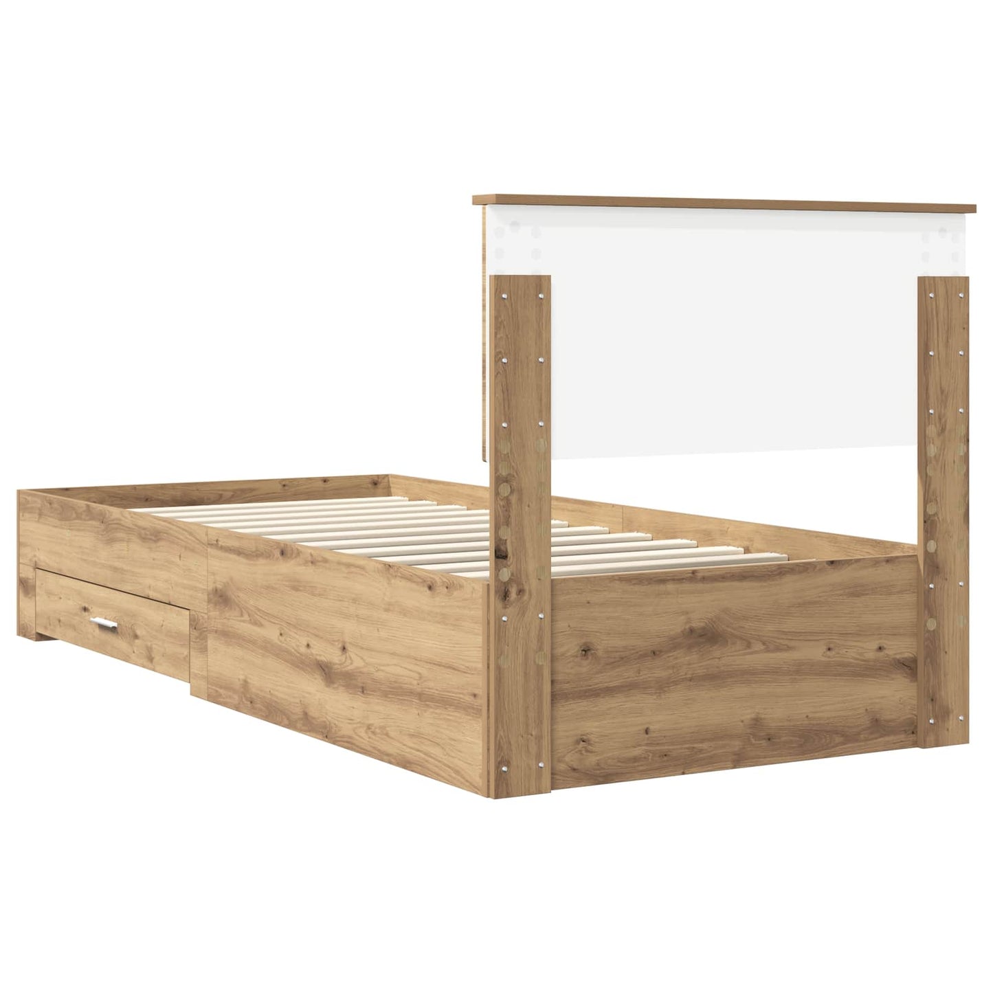 vidaXL Σκελετός Κρεβατιού Artisan Δρυς 90 x 200 cm Επεξεργασμένο Ξύλο
