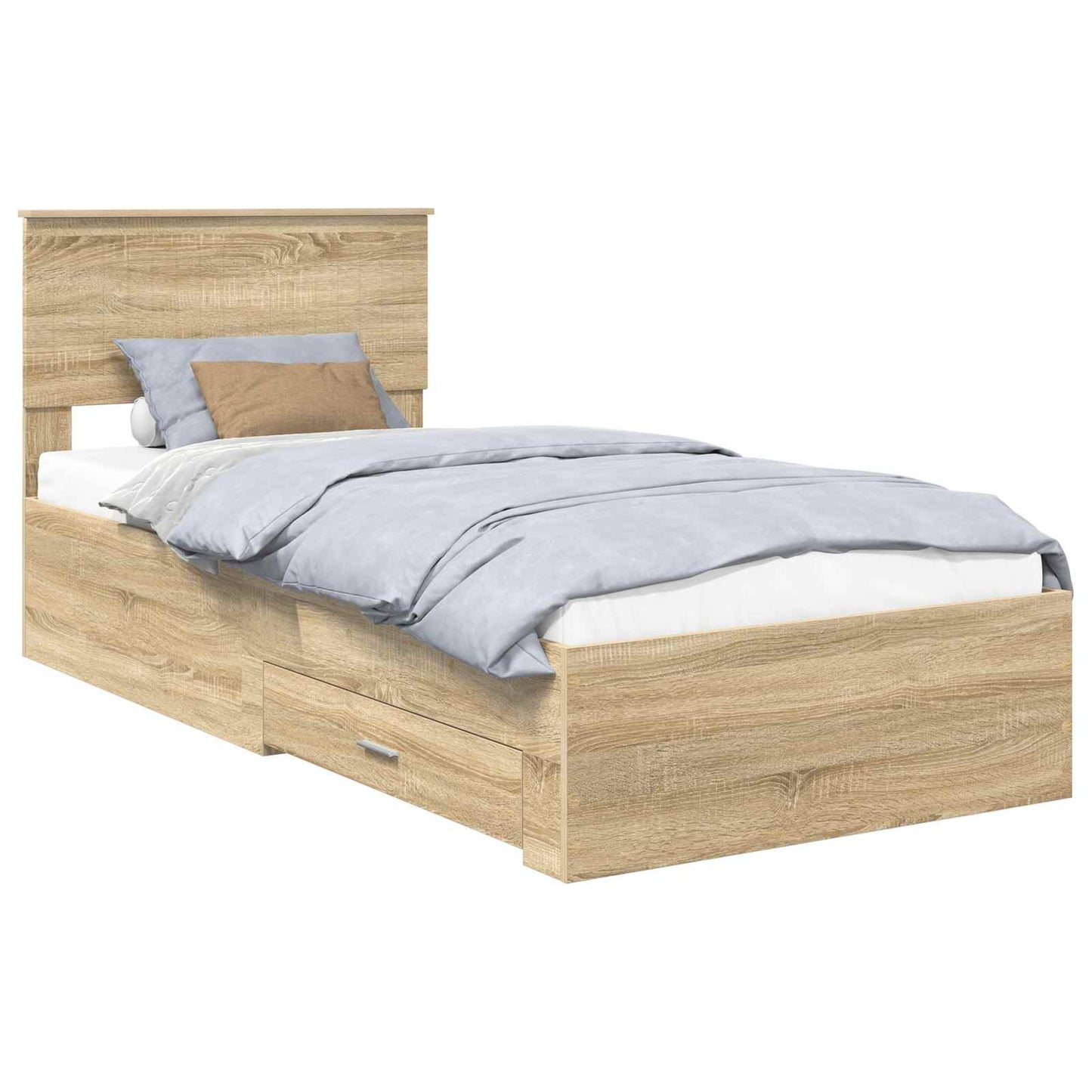 vidaXL Σκελετός Κρεβατιού Sonoma Δρυς 90 x 190 cm Επεξεργασμένο Ξύλο