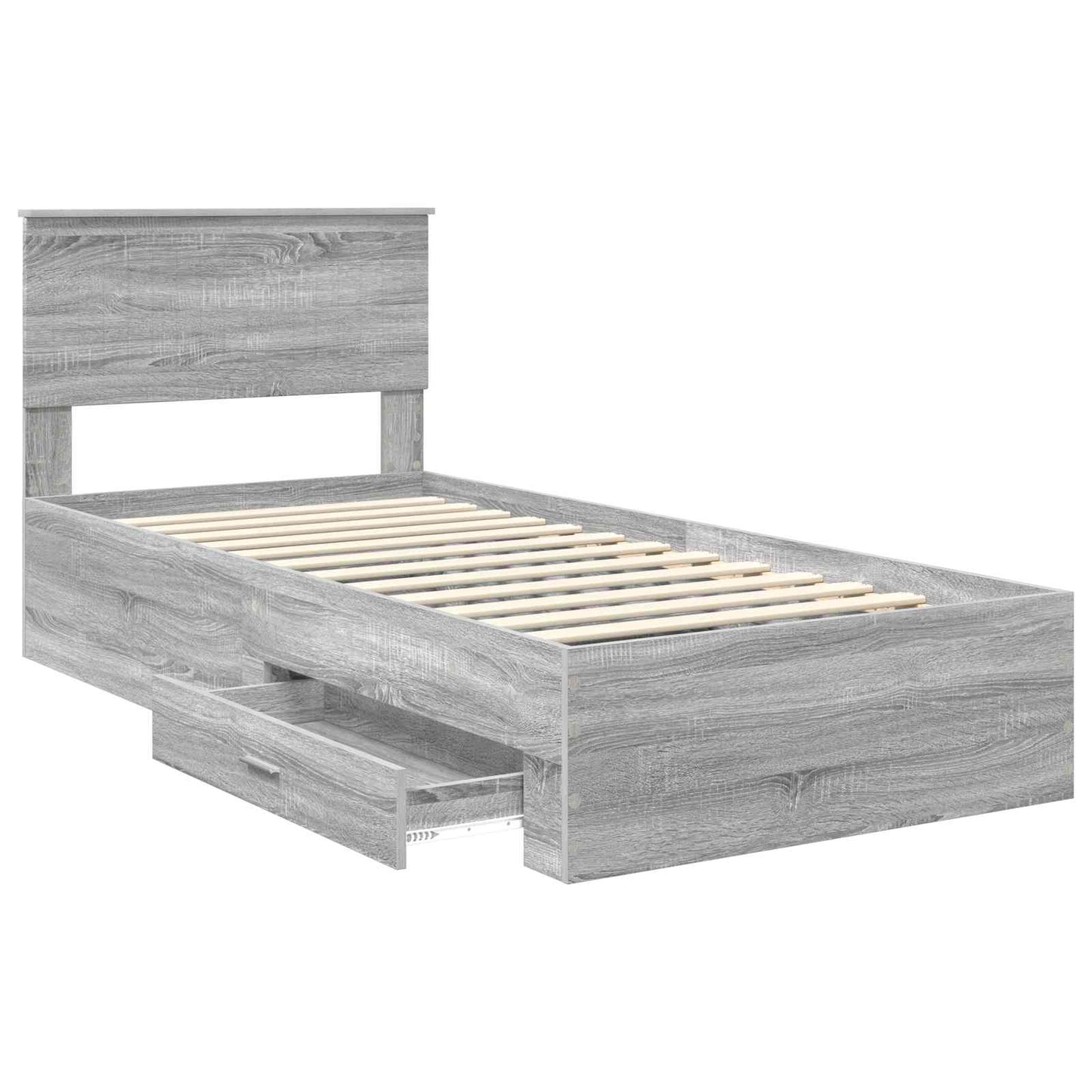 vidaXL Σκελετός Κρεβατιού Γκρι Sonoma 90 x 190 cm Επεξεργασμένο Ξύλο