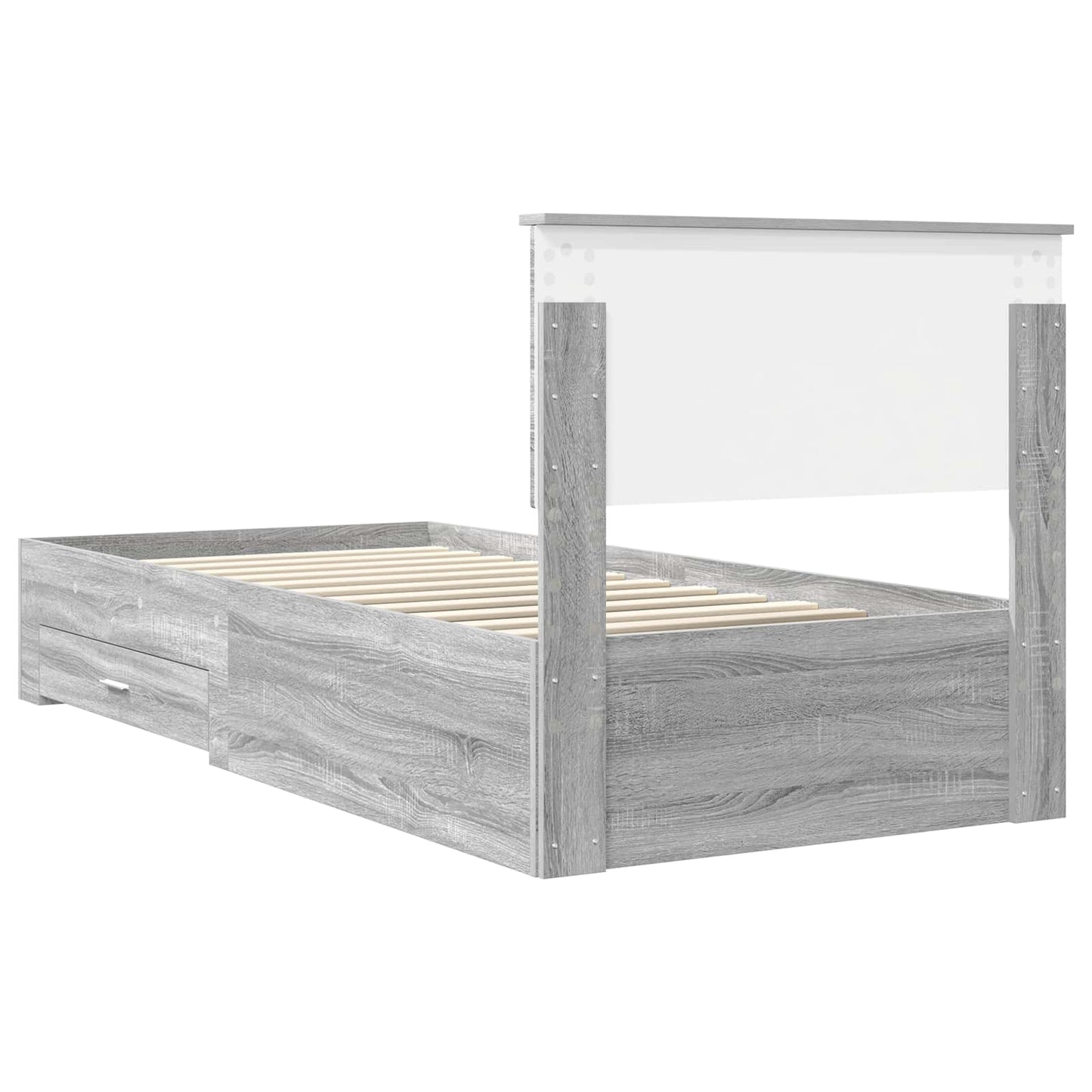 vidaXL Σκελετός Κρεβατιού Γκρι Sonoma 90 x 190 cm Επεξεργασμένο Ξύλο