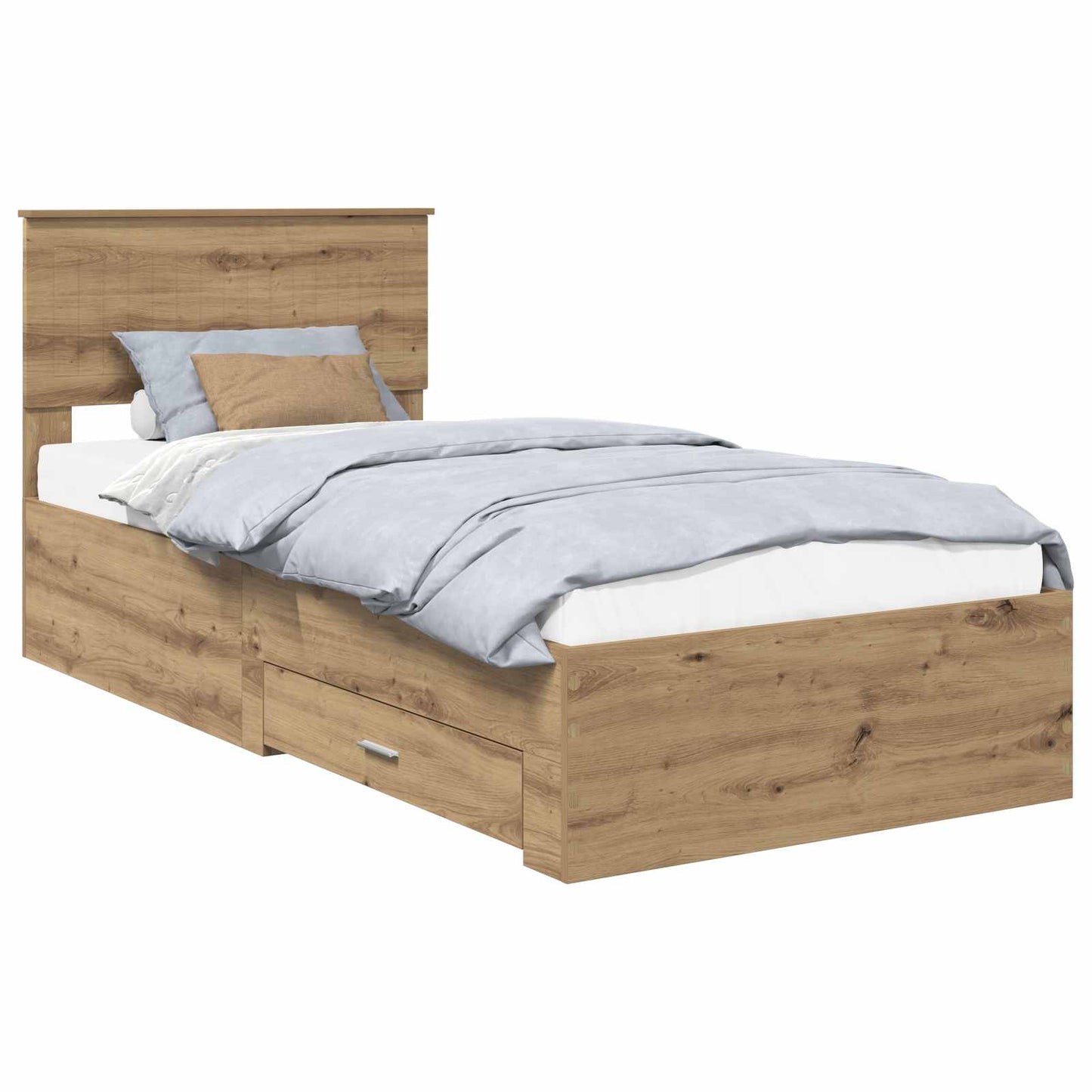 vidaXL Σκελετός Κρεβατιού Artisan Δρυς 90 x 190 cm Επεξεργασμένο Ξύλο