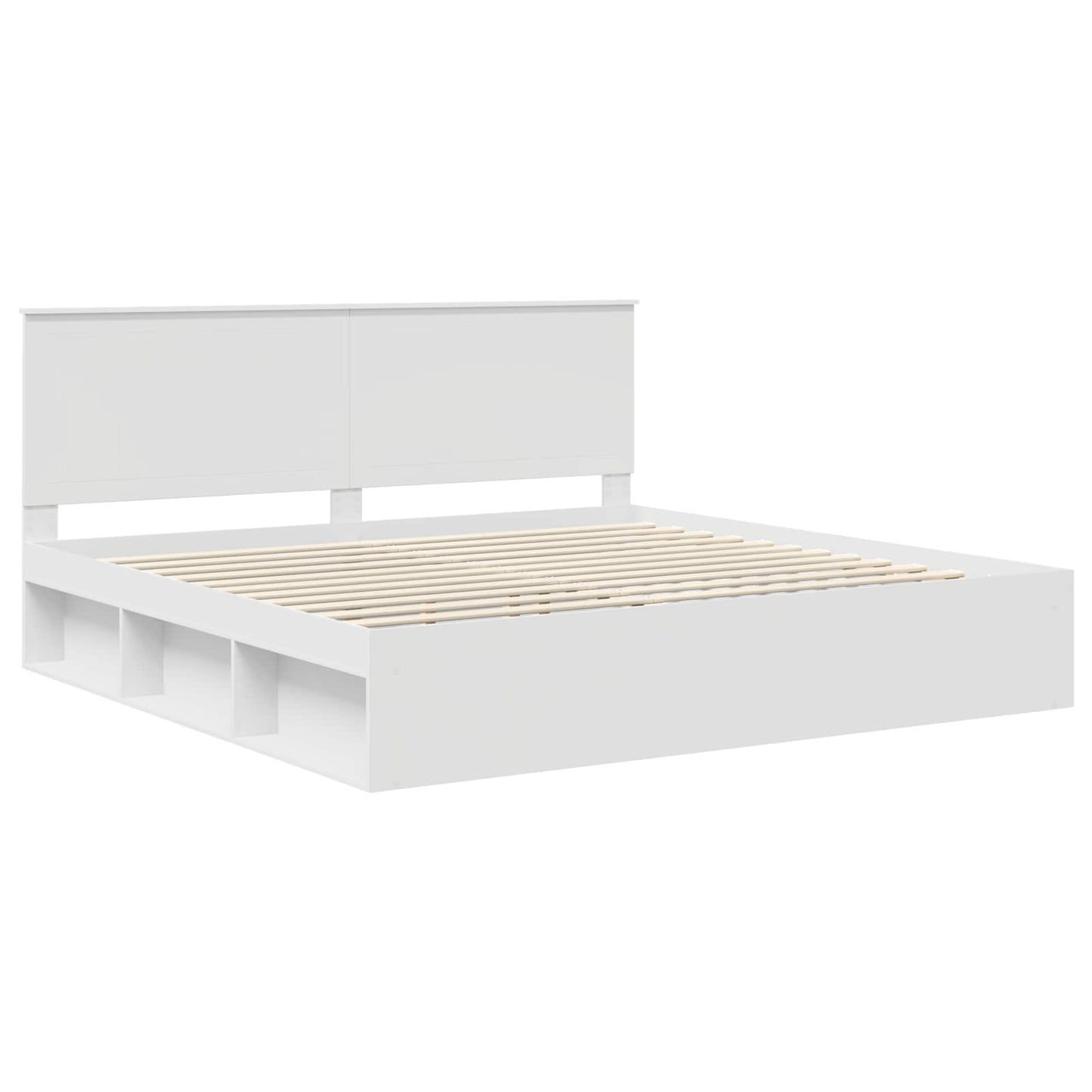 vidaXL Σκελετός Κρεβατιού Λευκό 200 x 200 cm Στερεά ξυλεία πεύκου