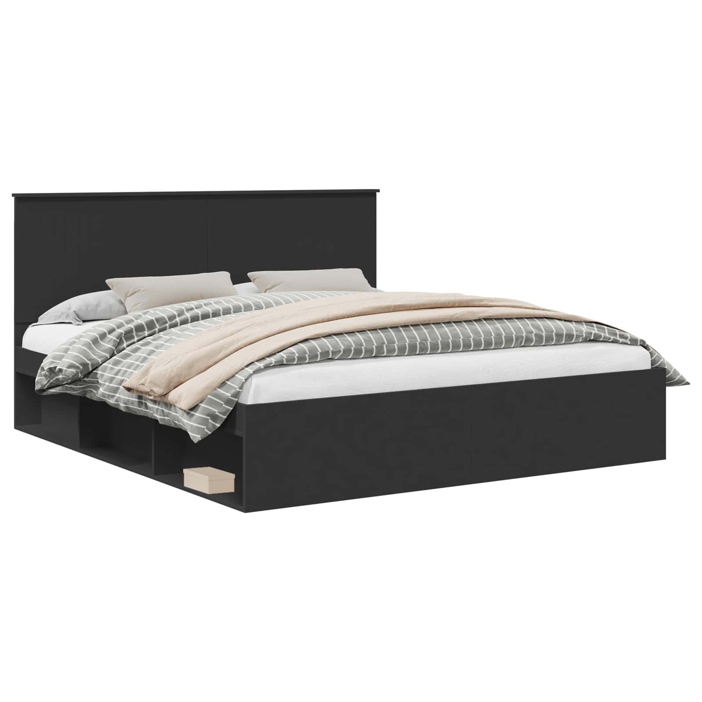 vidaXL Σκελετός Κρεβατιού Μαύρο 180 x 200 cm Στερεά ξυλεία πεύκου