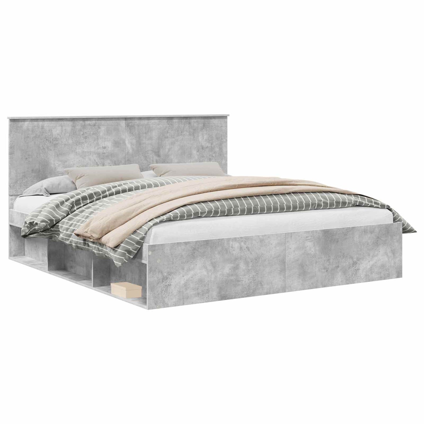 vidaXL Σκελετός Κρεβατιού Σκυρόδεμα 180 x 200 cm Στερεά ξυλεία πεύκου