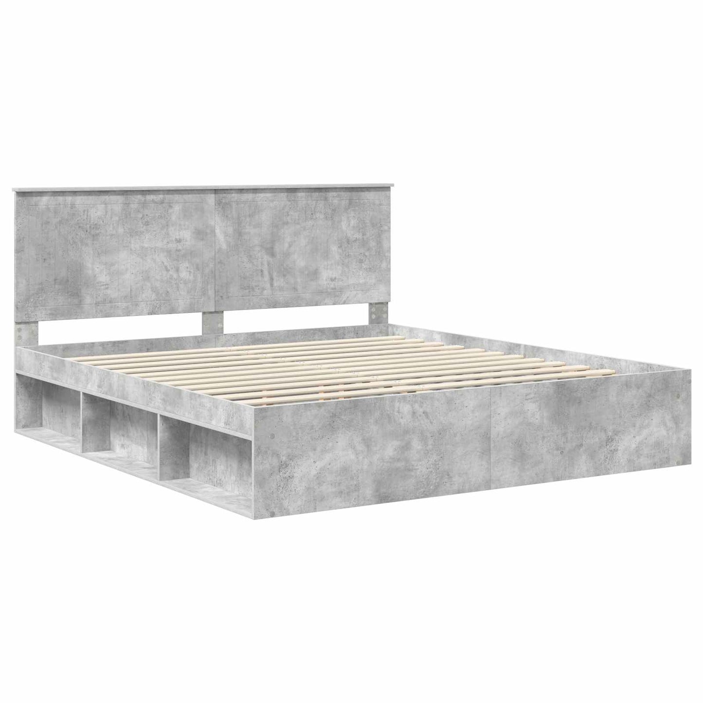 vidaXL Σκελετός Κρεβατιού Σκυρόδεμα 180 x 200 cm Στερεά ξυλεία πεύκου