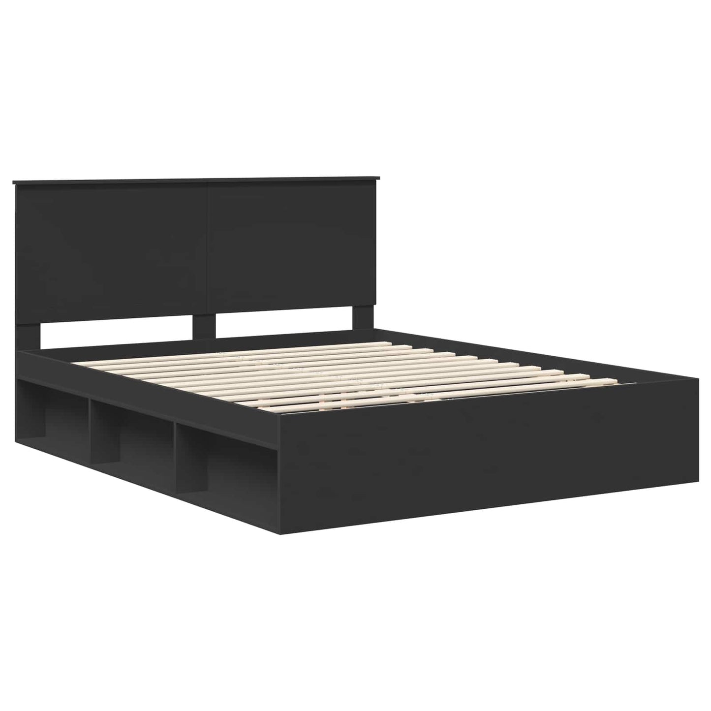 vidaXL Σκελετός Κρεβατιού Μαύρο 160 x 200 cm Στερεά ξυλεία πεύκου
