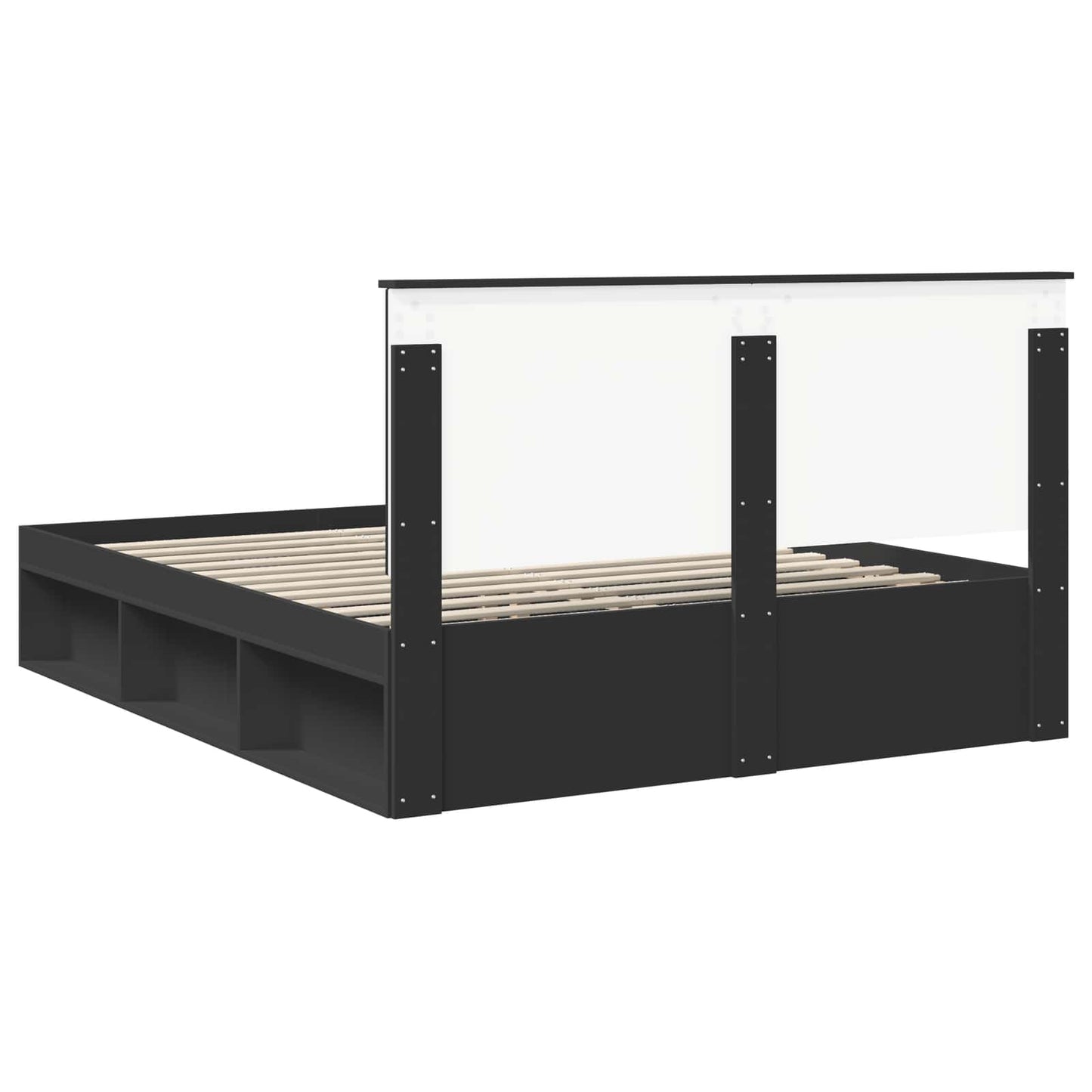 vidaXL Σκελετός Κρεβατιού Μαύρο 160 x 200 cm Στερεά ξυλεία πεύκου