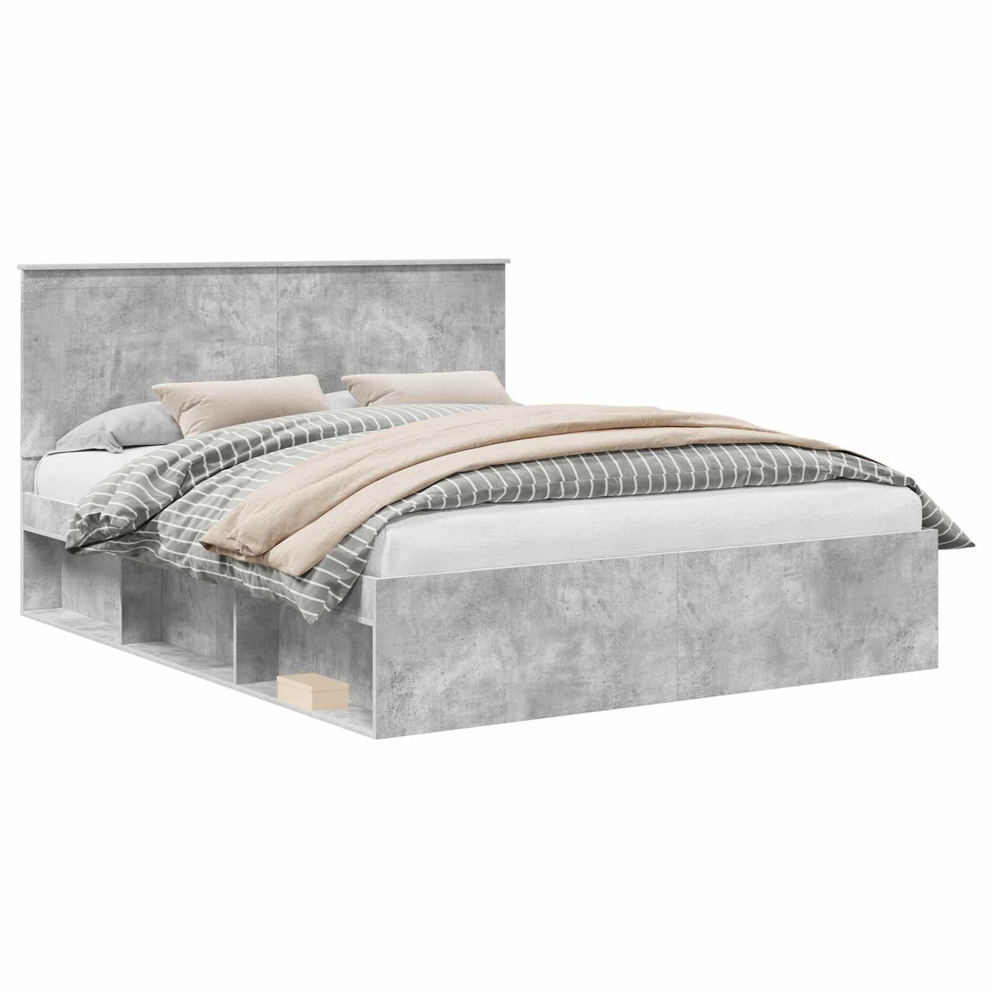 vidaXL Σκελετός Κρεβατιού Σκυρόδεμα 160 x 200 cm Στερεά ξυλεία πεύκου