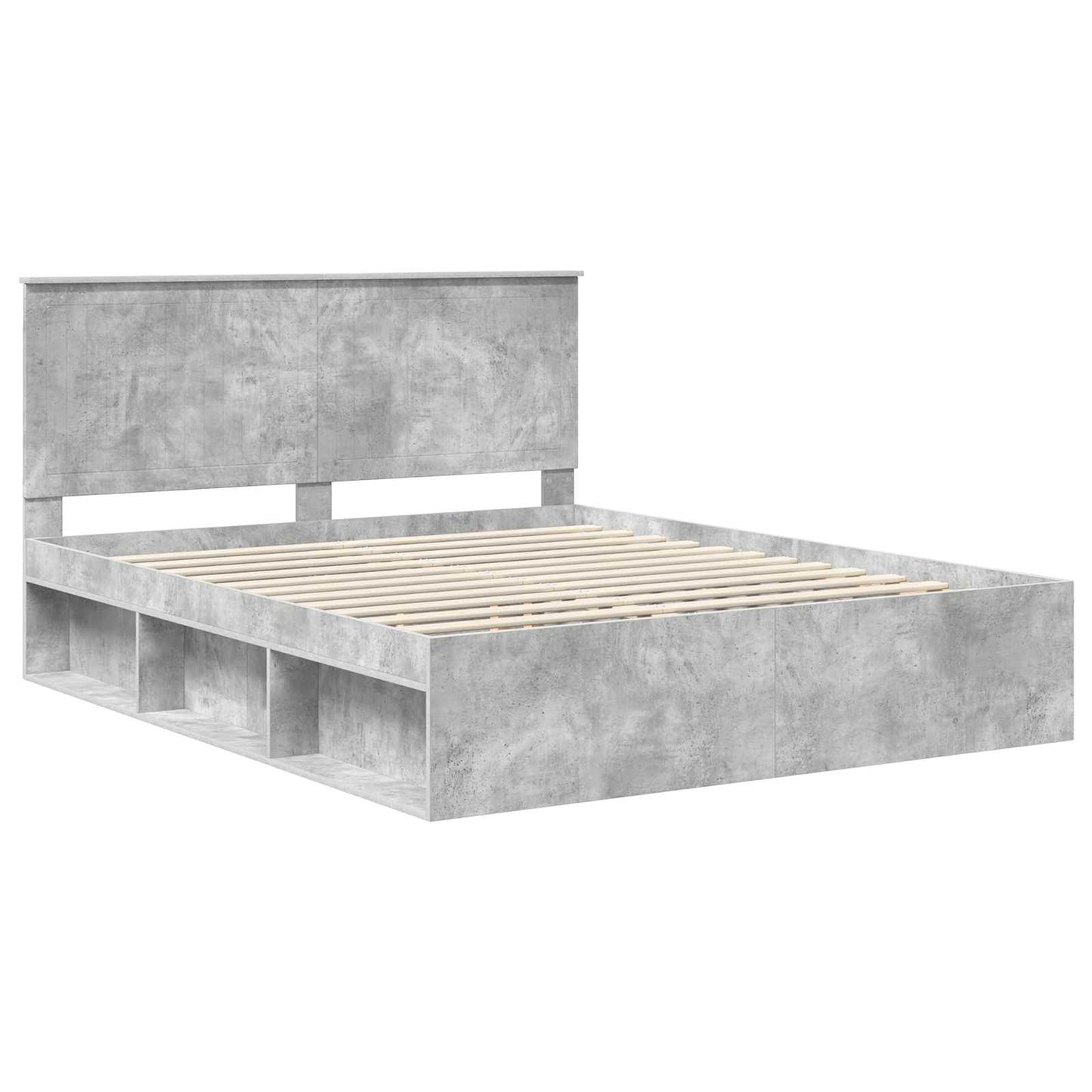 vidaXL Σκελετός Κρεβατιού Σκυρόδεμα 160 x 200 cm Στερεά ξυλεία πεύκου
