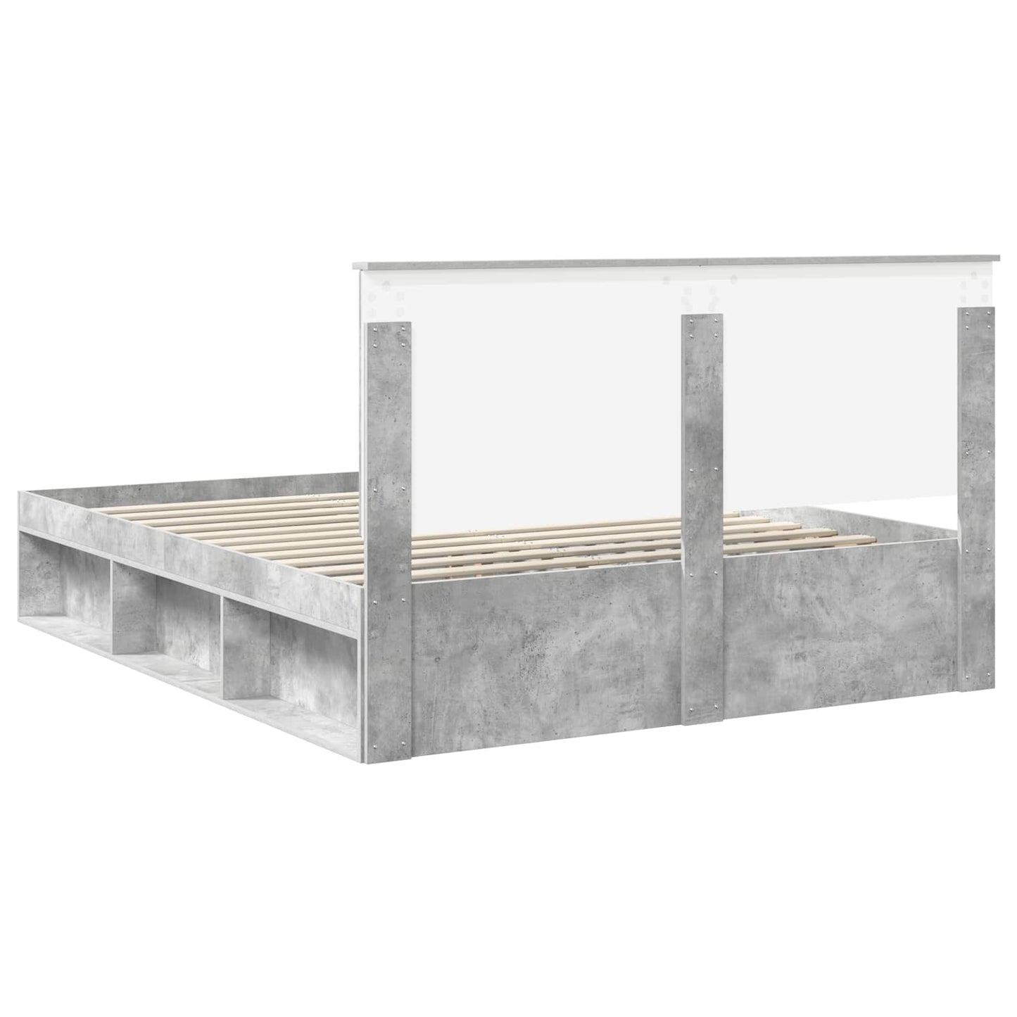 vidaXL Σκελετός Κρεβατιού Σκυρόδεμα 160 x 200 cm Στερεά ξυλεία πεύκου