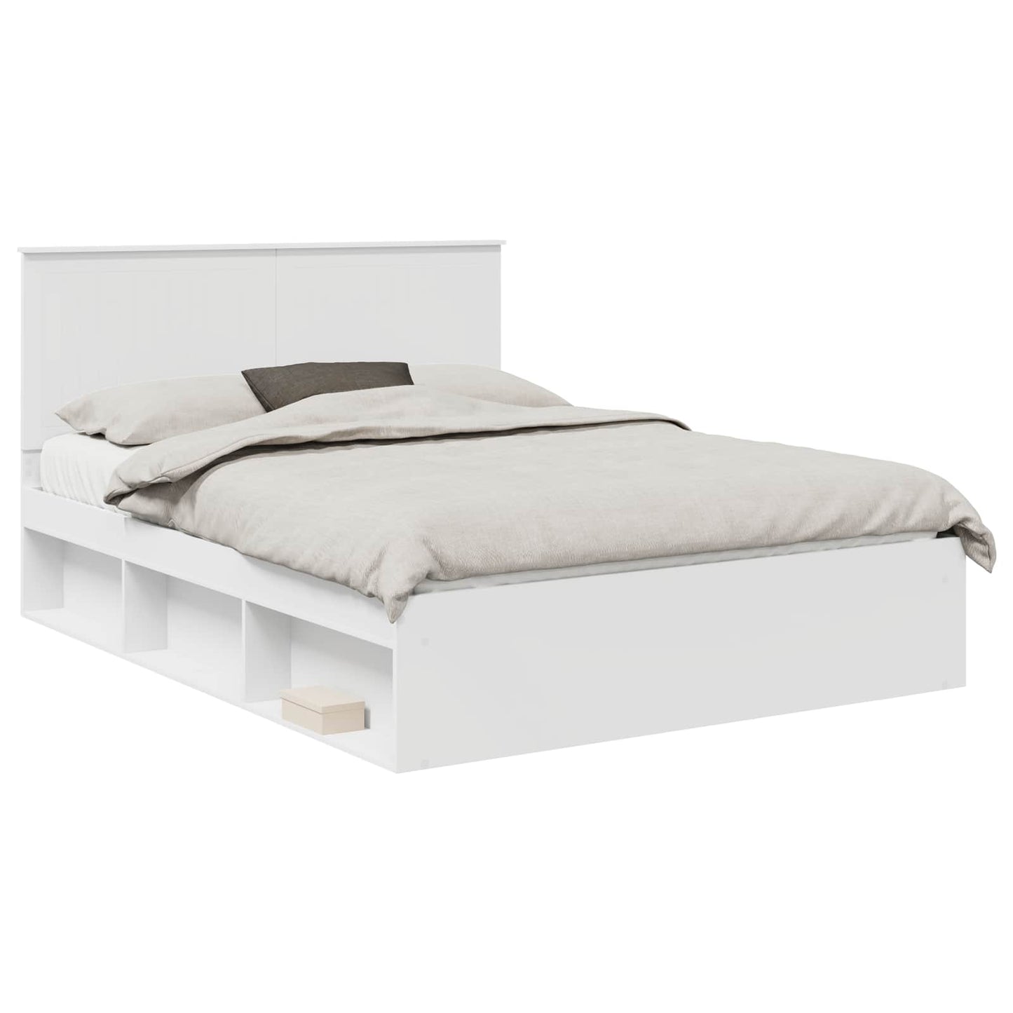 vidaXL Σκελετός Κρεβατιού Λευκό 150 x 200 cm Στερεά ξυλεία πεύκου