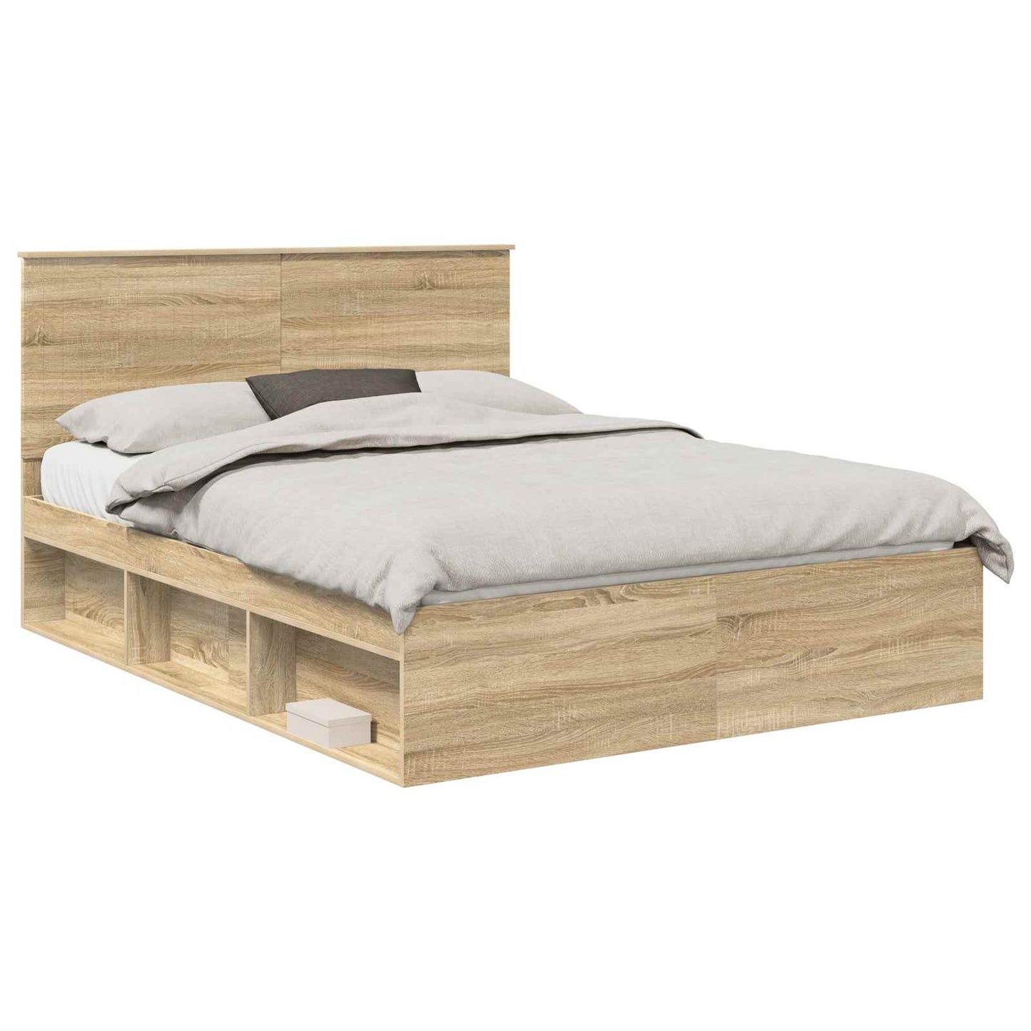 vidaXL Σκελετός Κρεβατιού με κεφαλάρι Δρύς Sonoma 150 x 200 cm