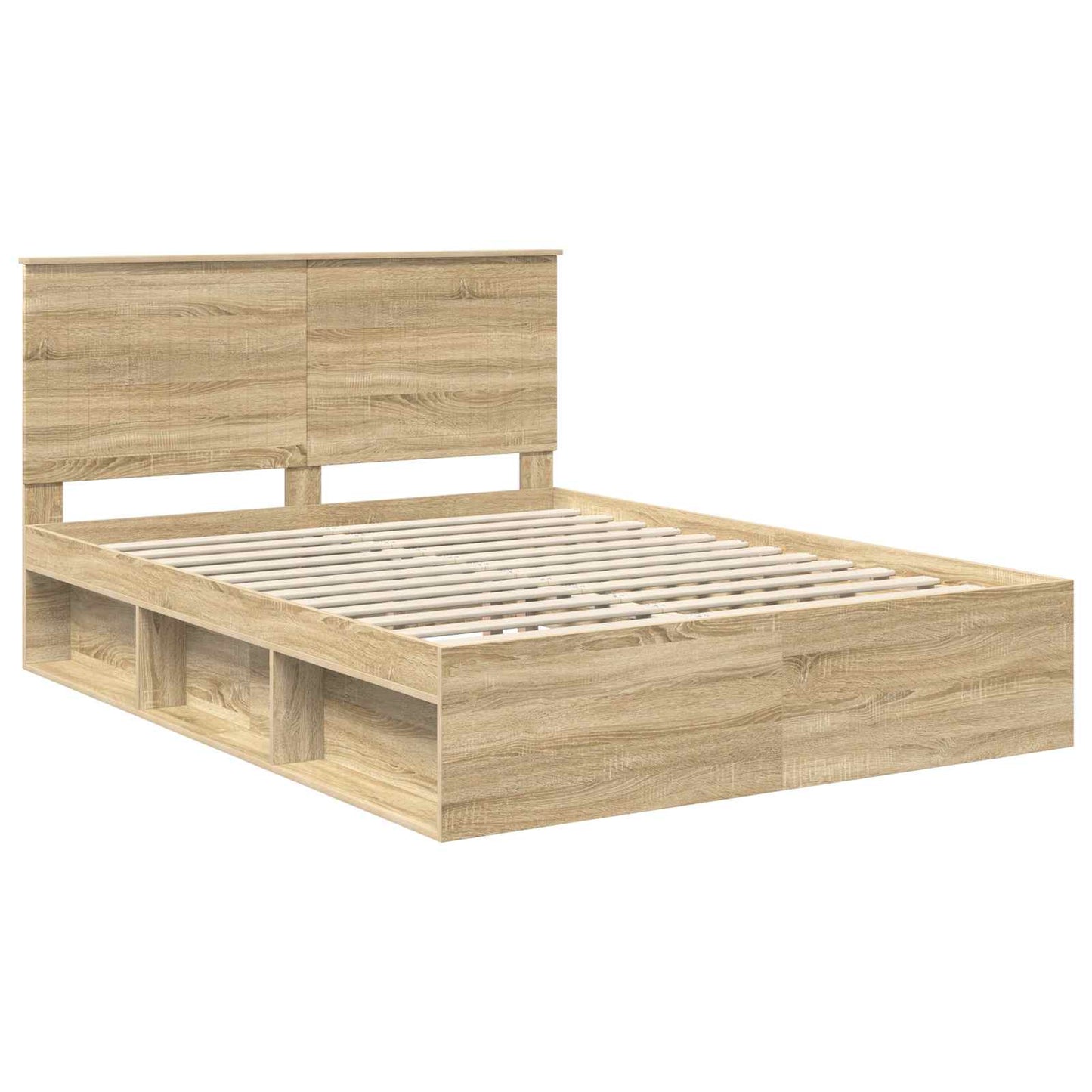 vidaXL Σκελετός Κρεβατιού με κεφαλάρι Δρύς Sonoma 150 x 200 cm