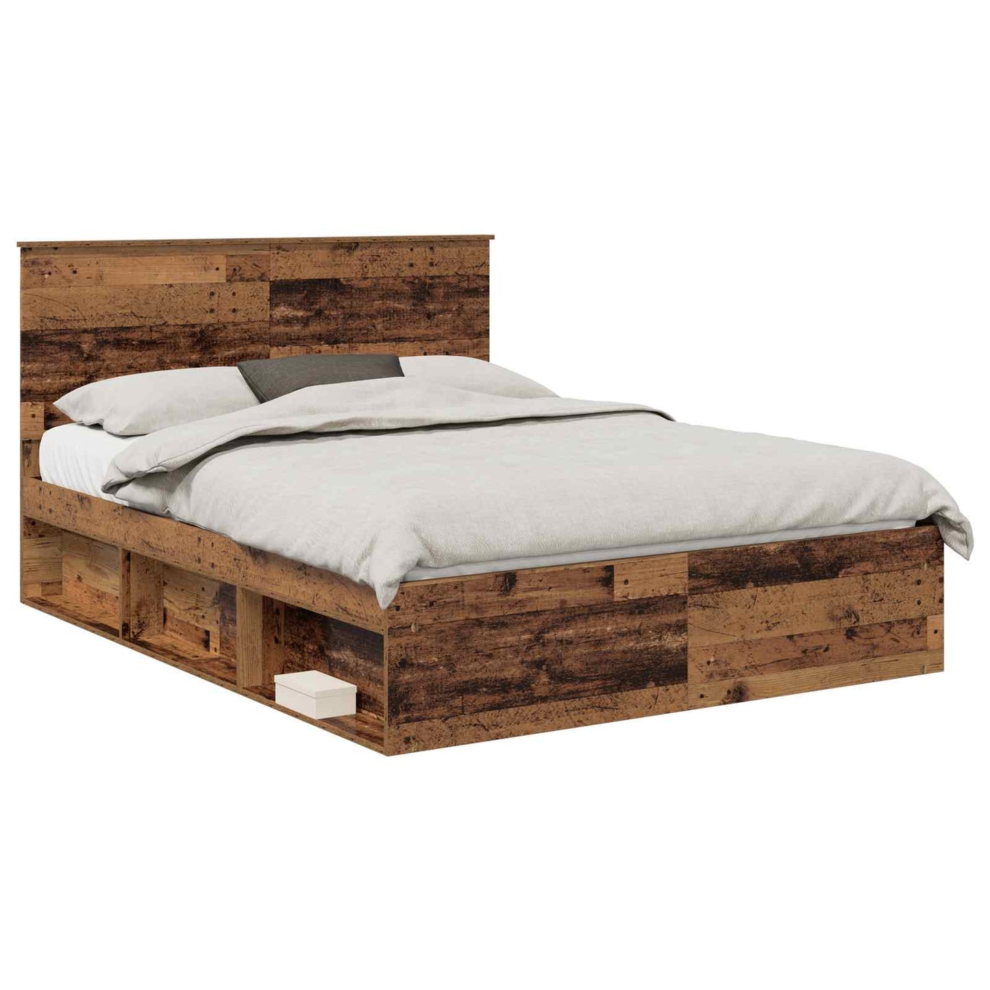 vidaXL Σκελετός Κρεβατιού Παλιό ξύλο 150 x 200 cm Στερεά ξυλεία πεύκου