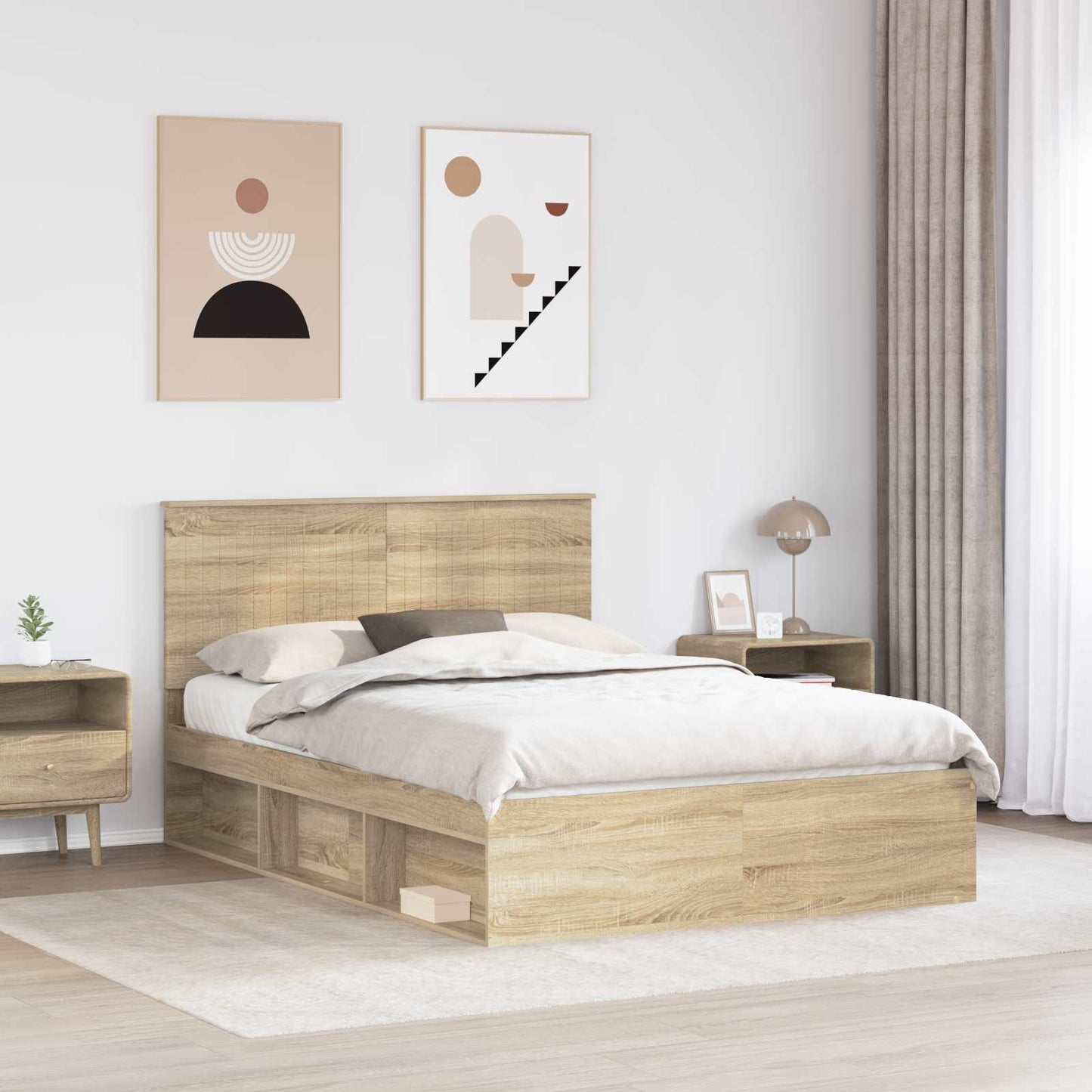 vidaXL Σκελετός Κρεβατιού Σονόμα 140 x 200 cm Στερεά ξυλεία πεύκου