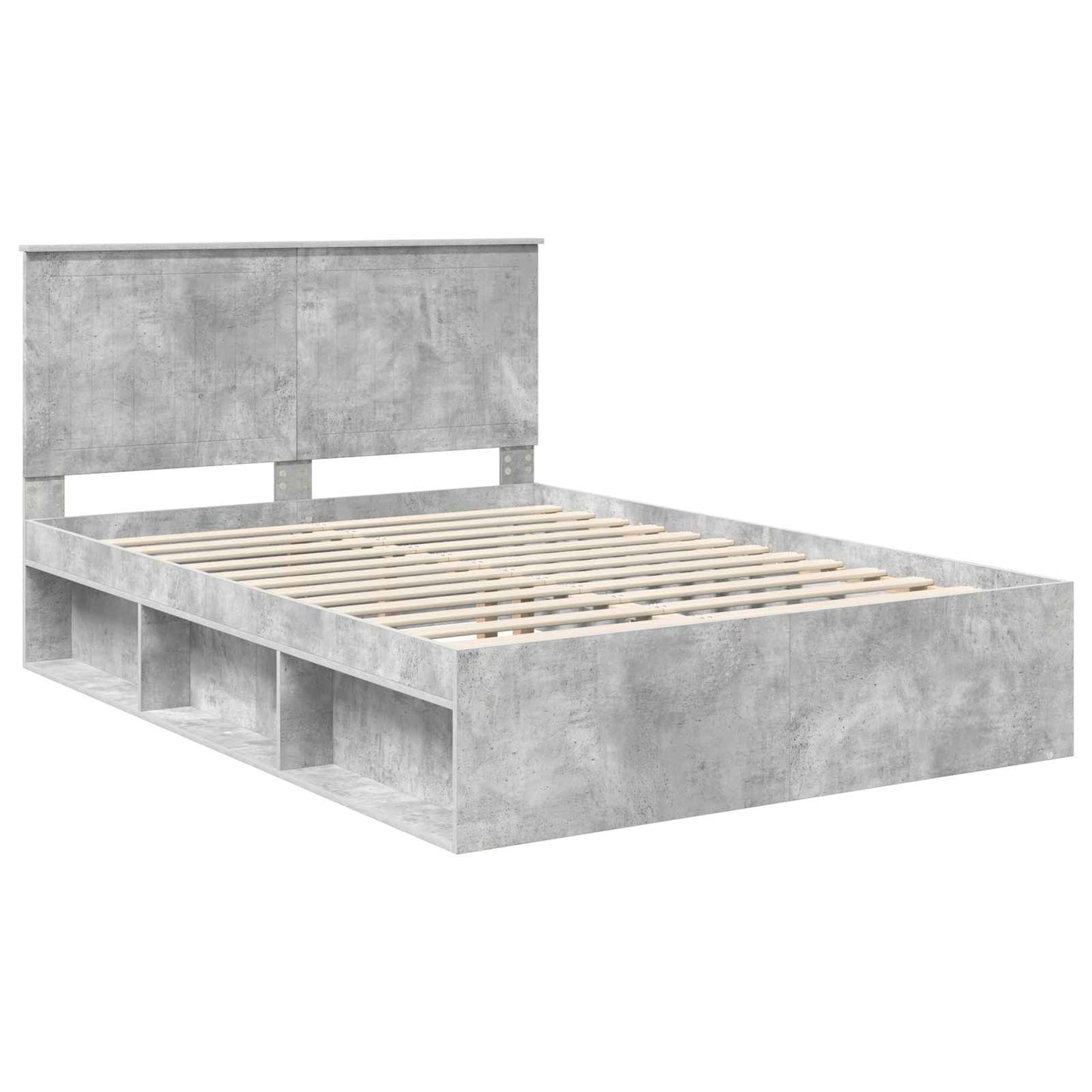 vidaXL Σκελετός Κρεβατιού Σκυρόδεμα 140 x 200 cm Στερεά ξυλεία πεύκου