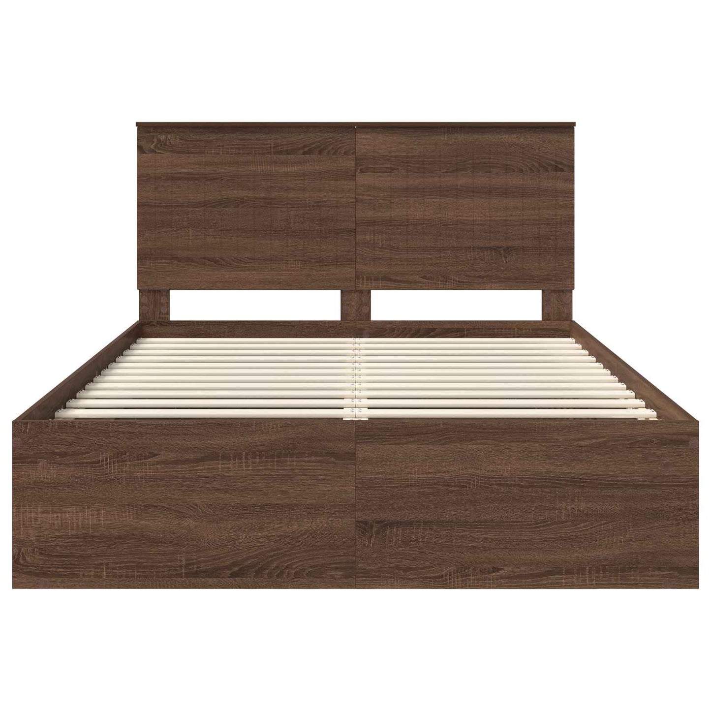 vidaXL Σκελετός Κρεβατιού Καφέ δρυς 140 x 200 cm Στερεά ξυλεία πεύκου
