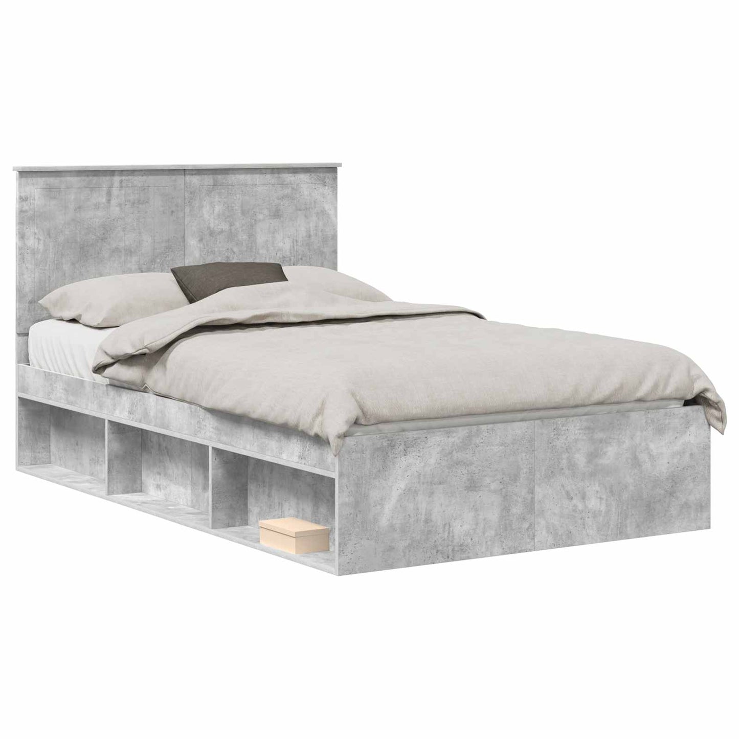 vidaXL Σκελετός Κρεβατιού Σκυρόδεμα 120 x 200 cm Στερεά ξυλεία πεύκου