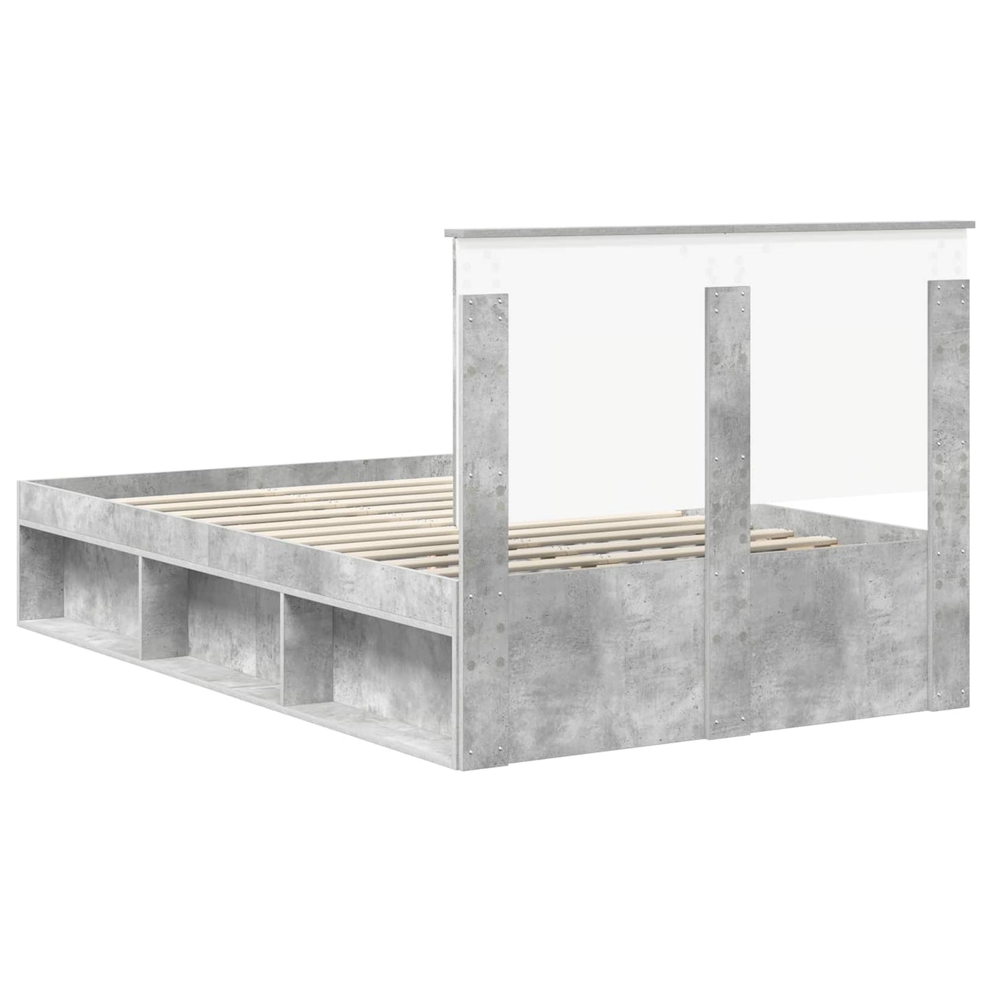vidaXL Σκελετός Κρεβατιού Σκυρόδεμα 120 x 200 cm Στερεά ξυλεία πεύκου