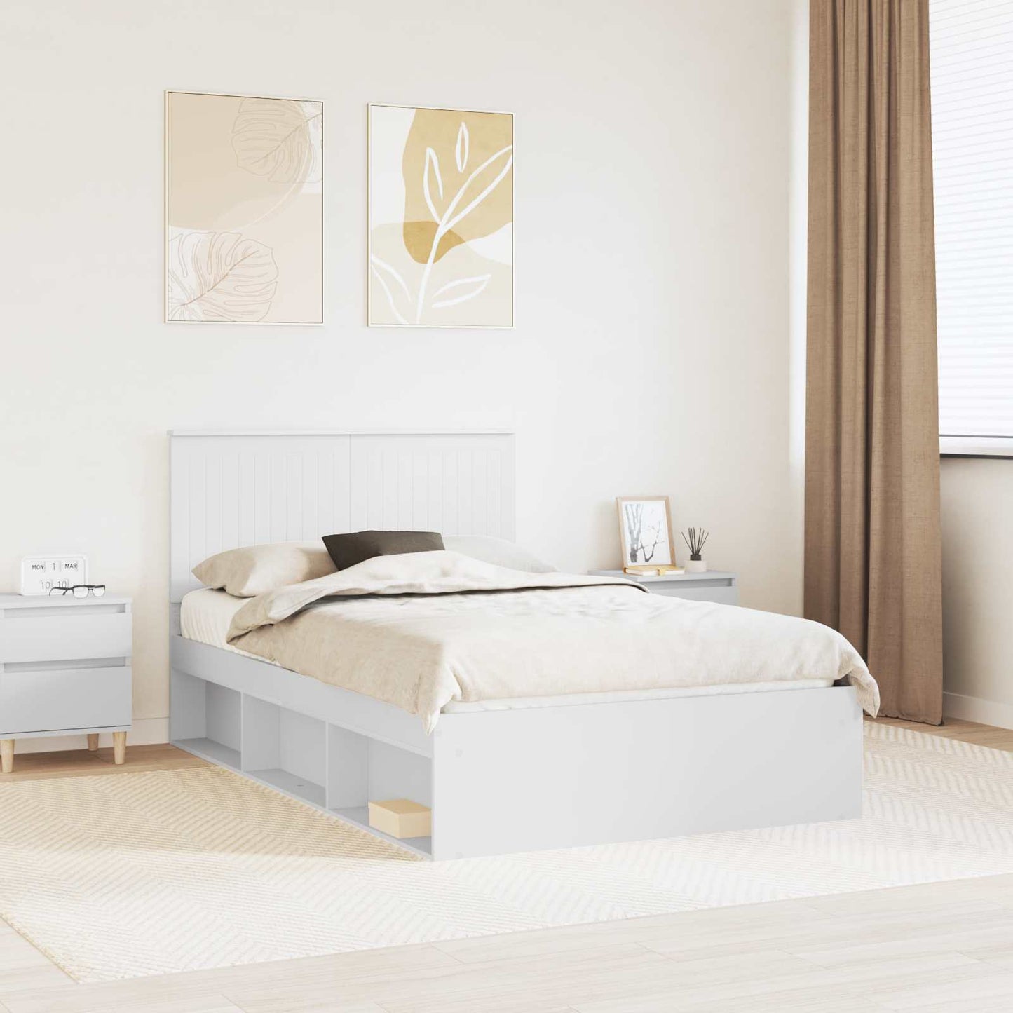 vidaXL Σκελετός Κρεβατιού Λευκό 120 x 190 cm Στερεά ξυλεία πεύκου