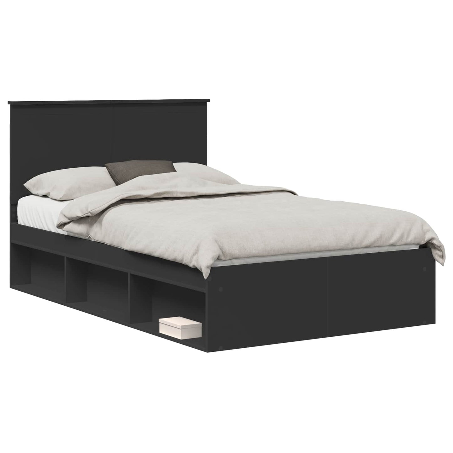vidaXL Σκελετός Κρεβατιού Μαύρο 120 x 190 cm Στερεά ξυλεία πεύκου
