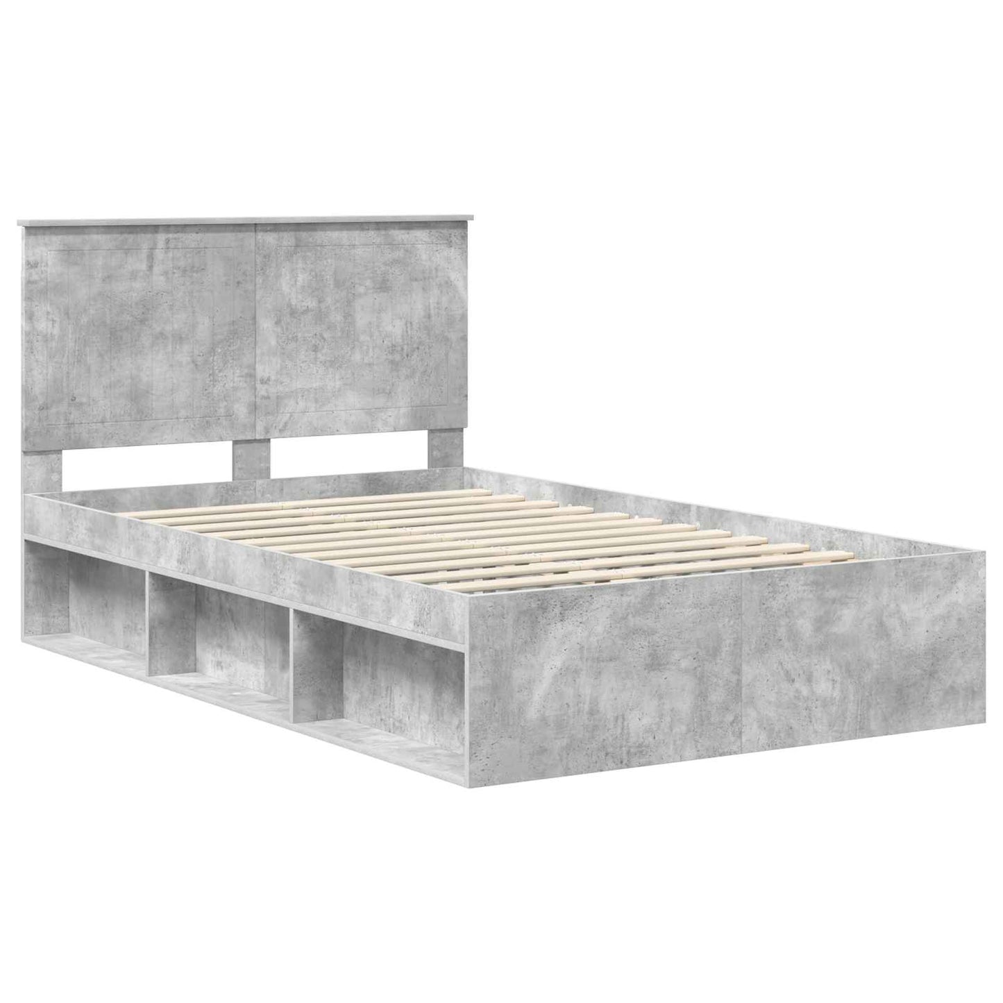 vidaXL Σκελετός Κρεβατιού Σκυρόδεμα 120 x 190 cm Στερεά ξυλεία πεύκου