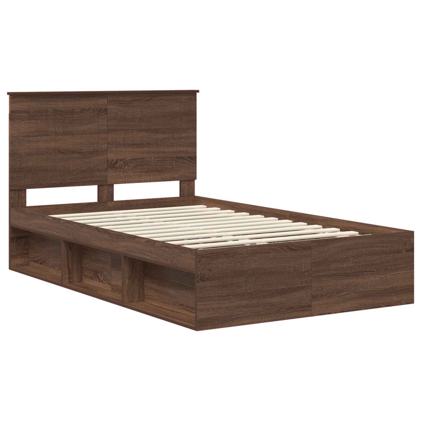 vidaXL Σκελετός Κρεβατιού Καφέ δρυς 120 x 190 cm Στερεά ξυλεία πεύκου