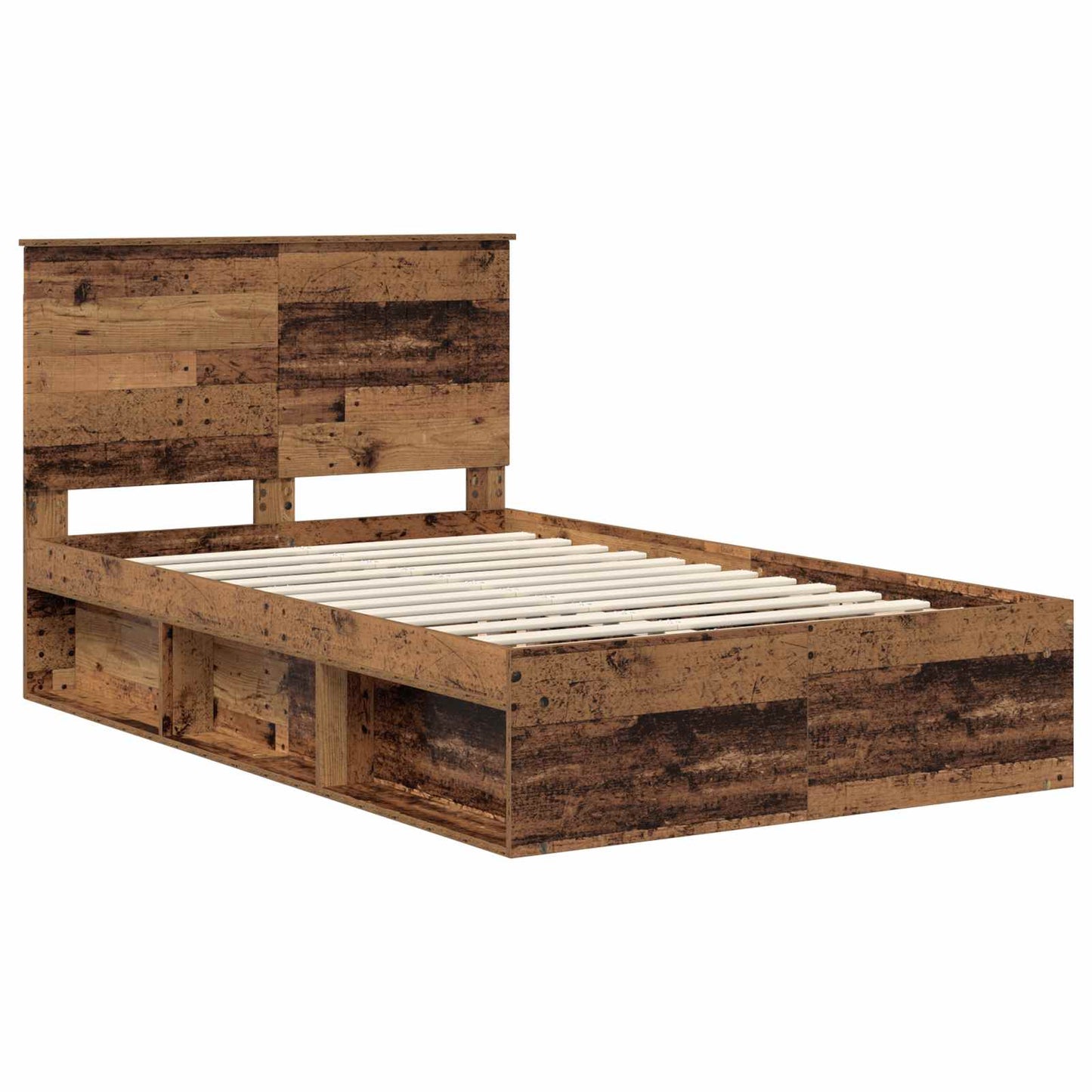 vidaXL Σκελετός Κρεβατιού Παλιό ξύλο 120 x 190 cm Στερεά ξυλεία πεύκου