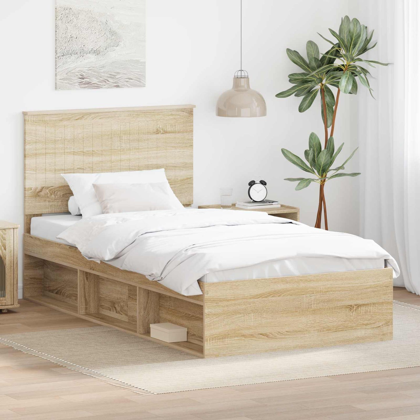 vidaXL Σκελετός Κρεβατιού Σονόμα 100 x 200 cm Στερεά ξυλεία πεύκου