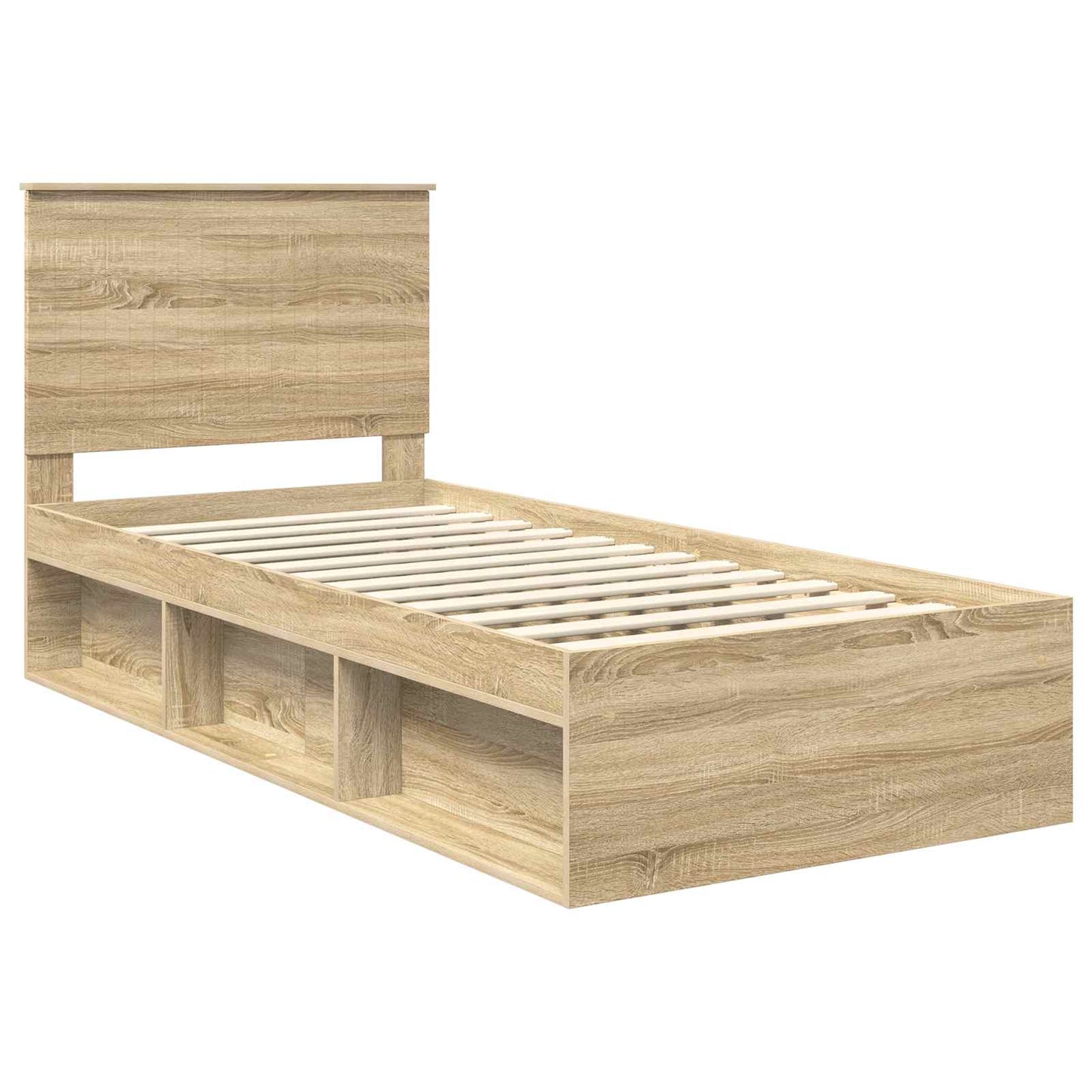 vidaXL Σκελετός Κρεβατιού Δρύς Sonoma 90 x 190 cm Στερεά ξυλεία πεύκου