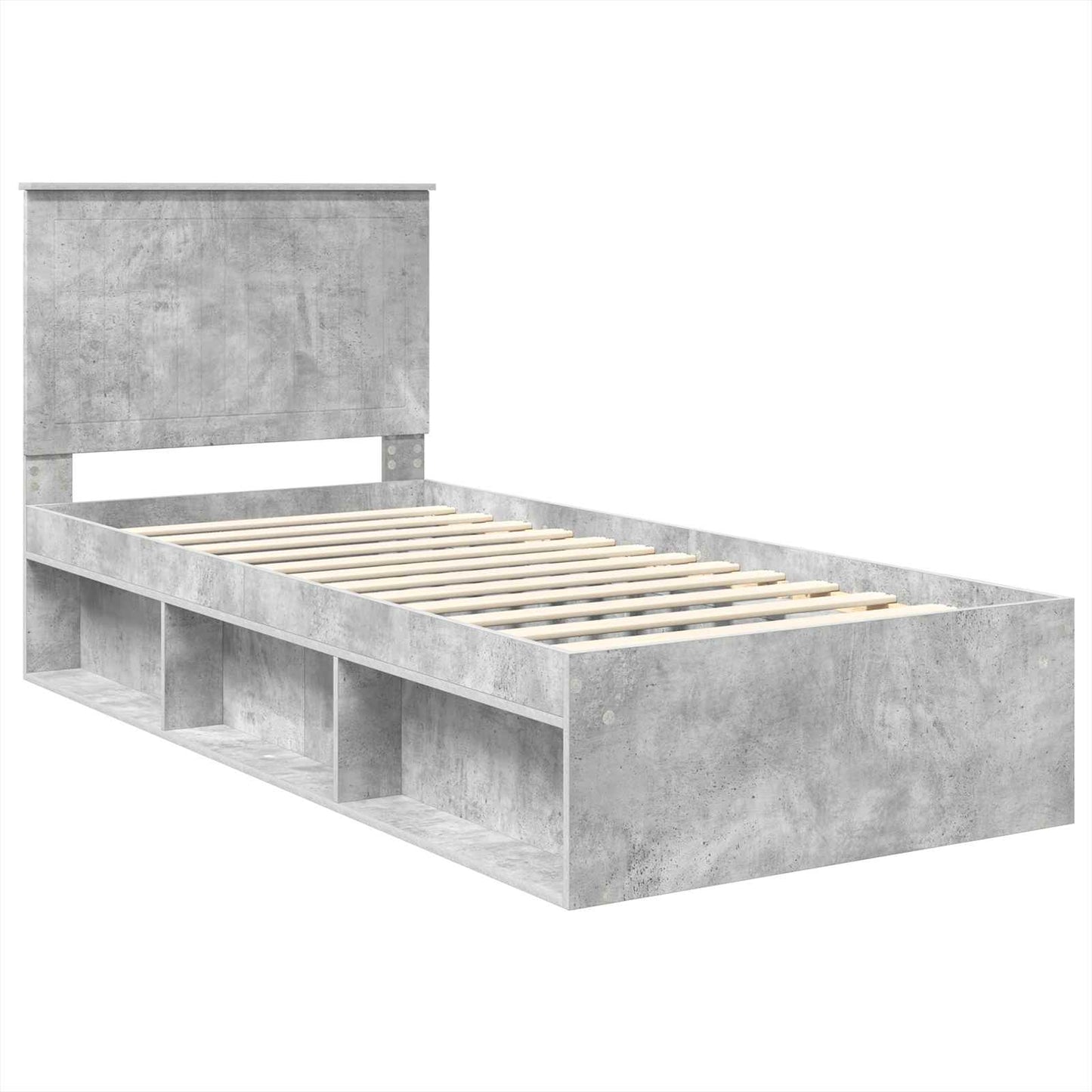vidaXL Σκελετός Κρεβατιού Σκυρόδεμα 90 x 200 cm Στερεά ξυλεία πεύκου